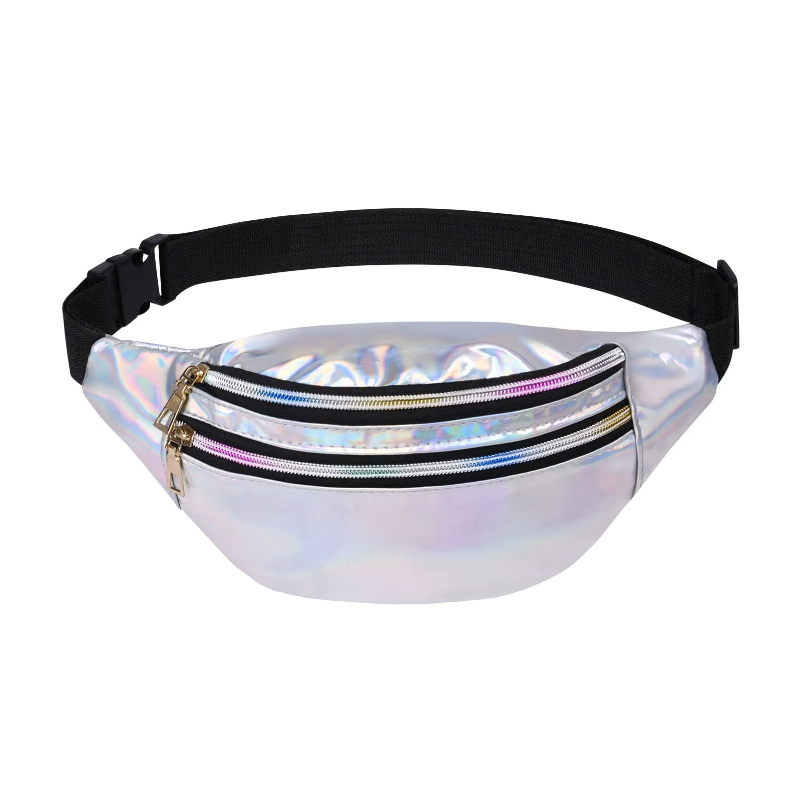 Flintronic Marsupio da Donna Impermeabile Regolabile in Pelle PU Argento - immagine 8