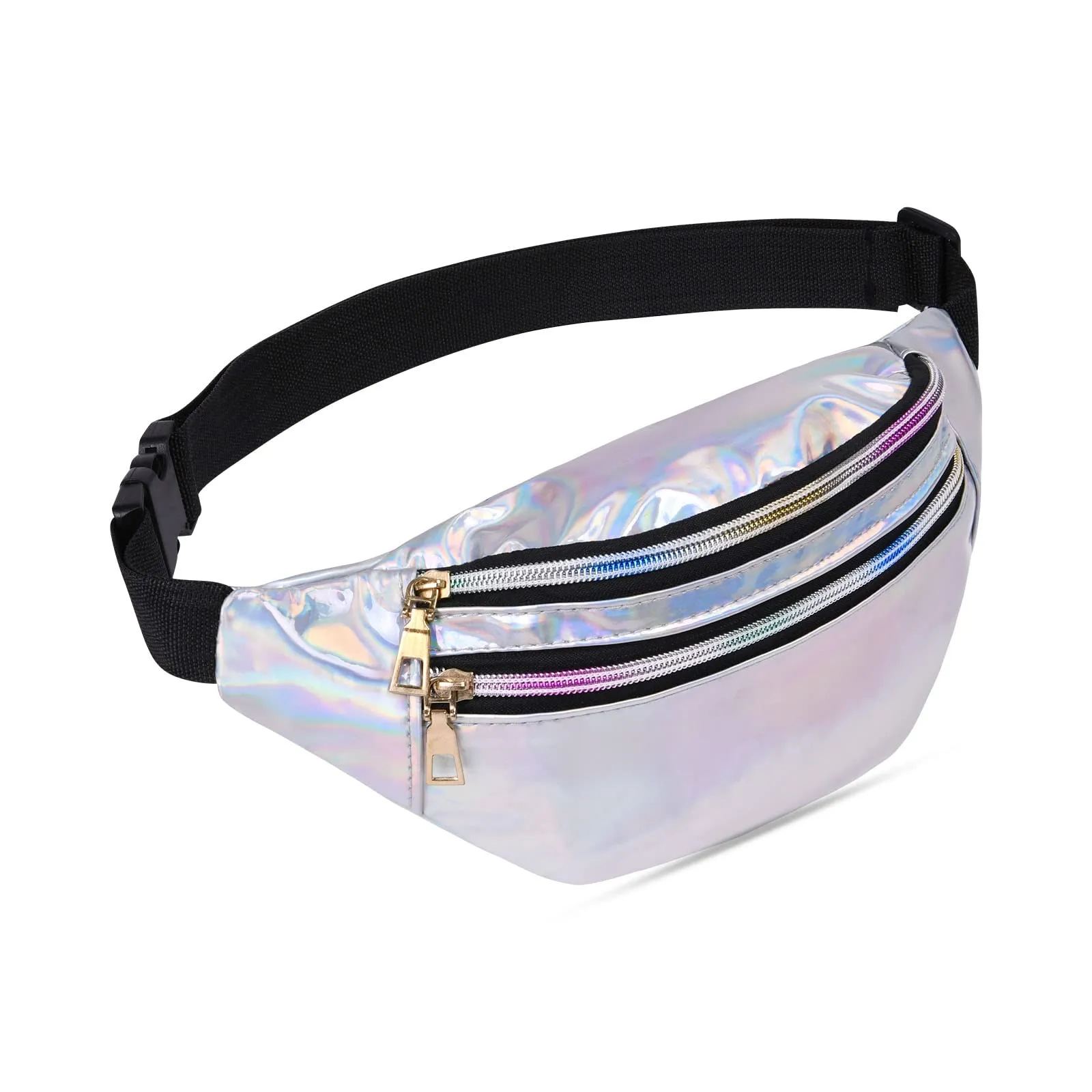 Flintronic Marsupio da Donna Impermeabile Regolabile in Pelle PU Argento - immagine 9