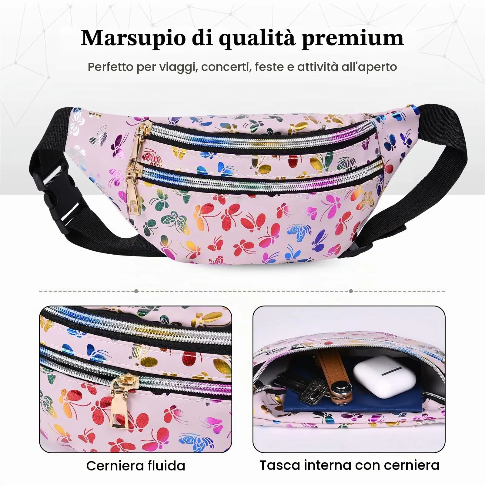 Flintronic Marsupio da Donna Sportivo Impermeabile Regolabile - immagine 2