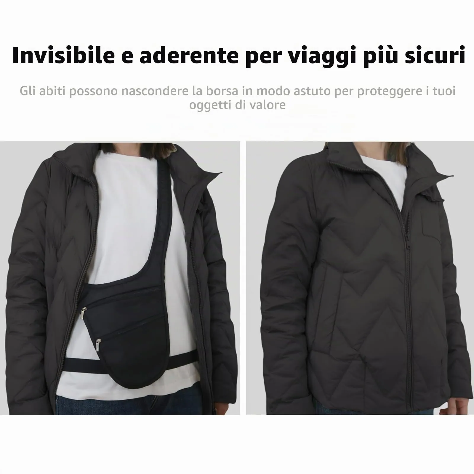 Mervokl Borsa a Tracolla Antifurto con Tasca Nascosta e Cintura Rimovibile - immagine 6