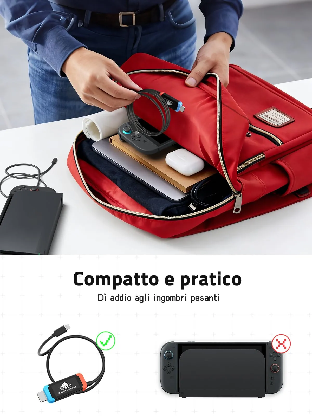 Lemorele Cavo USB-C HDMI per Nintendo Switch 2, 1.5m - immagine 6