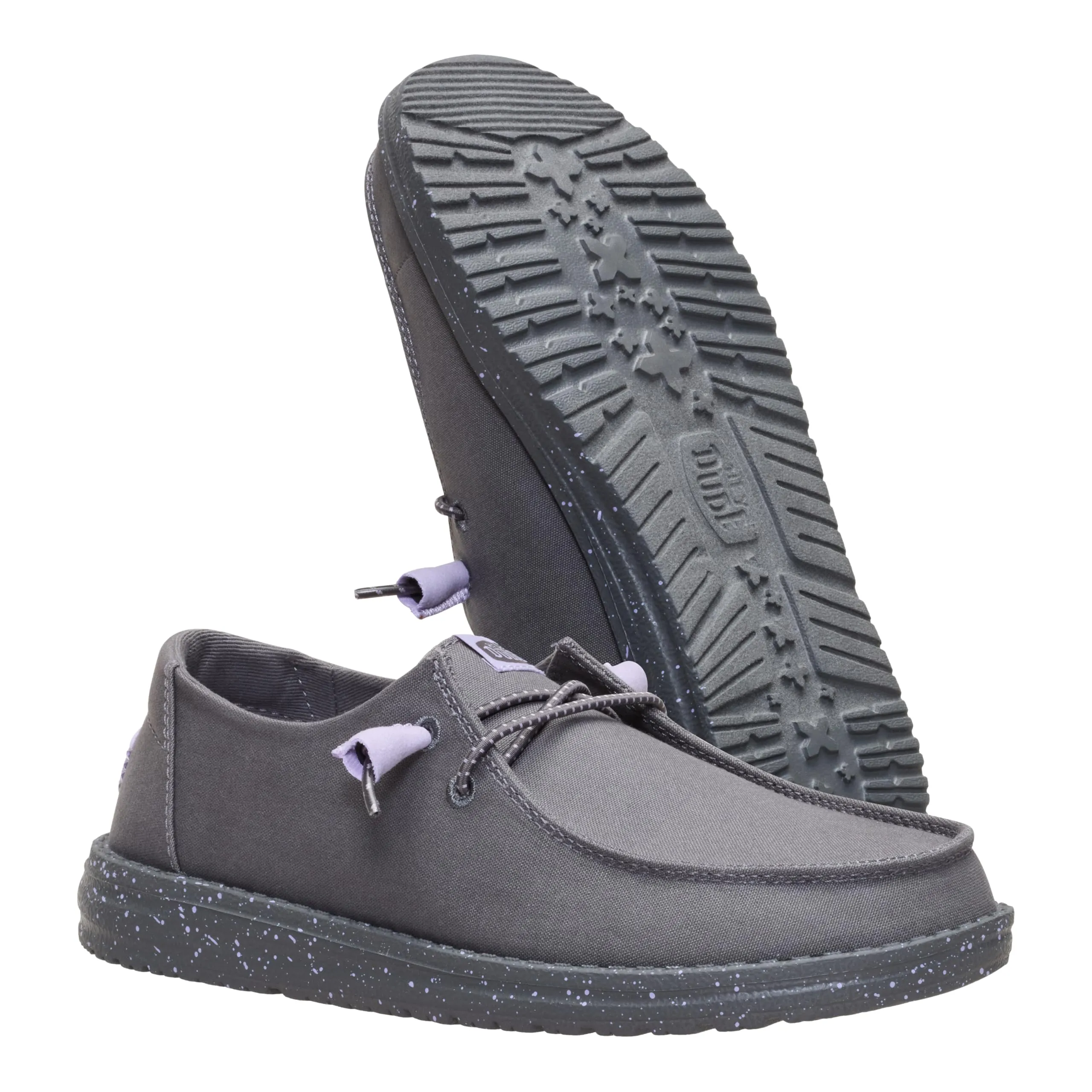 HEYDUDE Women Wendy Canvas Casual Moccasin - Dark Grey - 36 EU - immagine 4