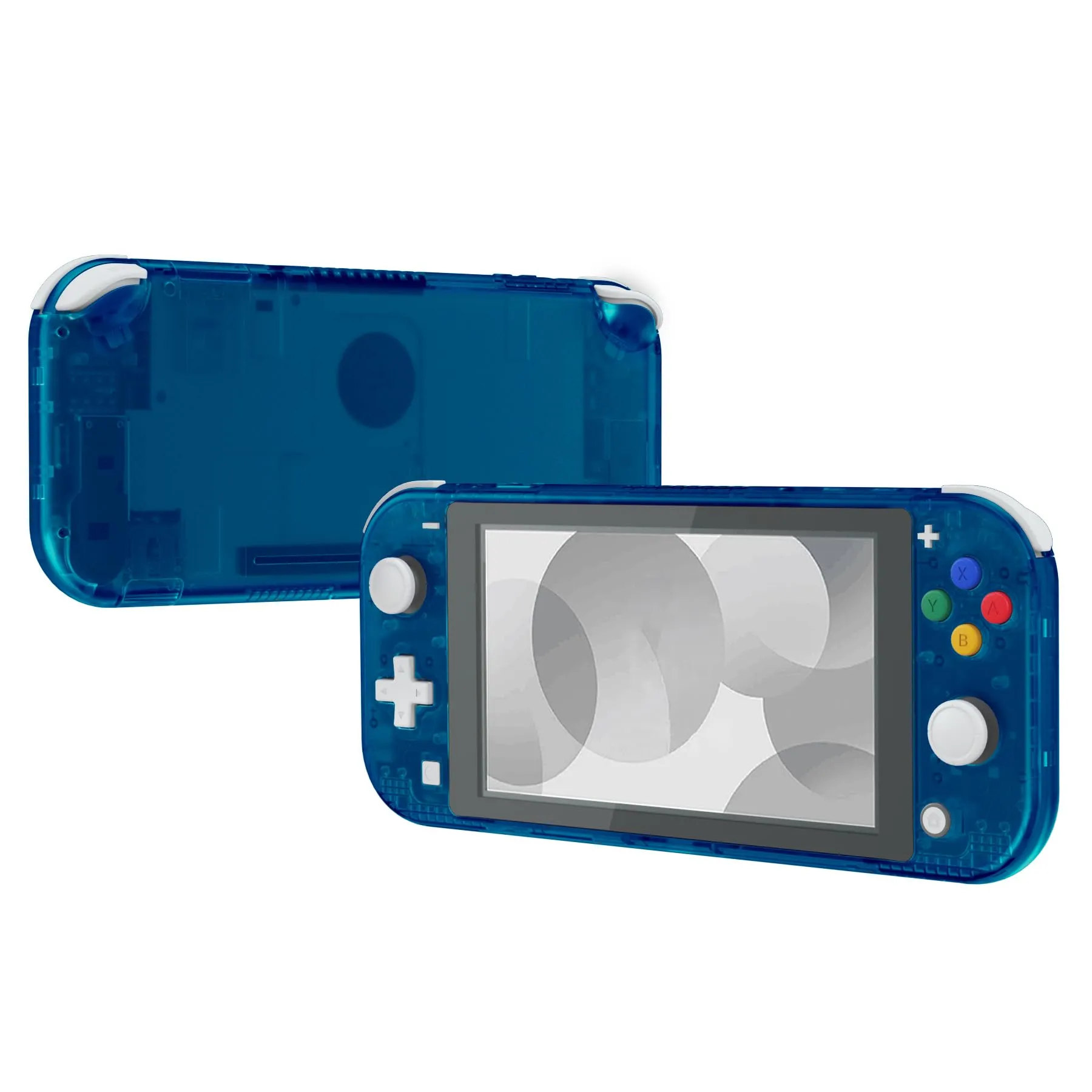 eXtremeRate Replacement Shell and ABXY Buttons for Nintendo Switch Lite with Tempered Glass Screen Protector - Transparent Blue - immagine 4