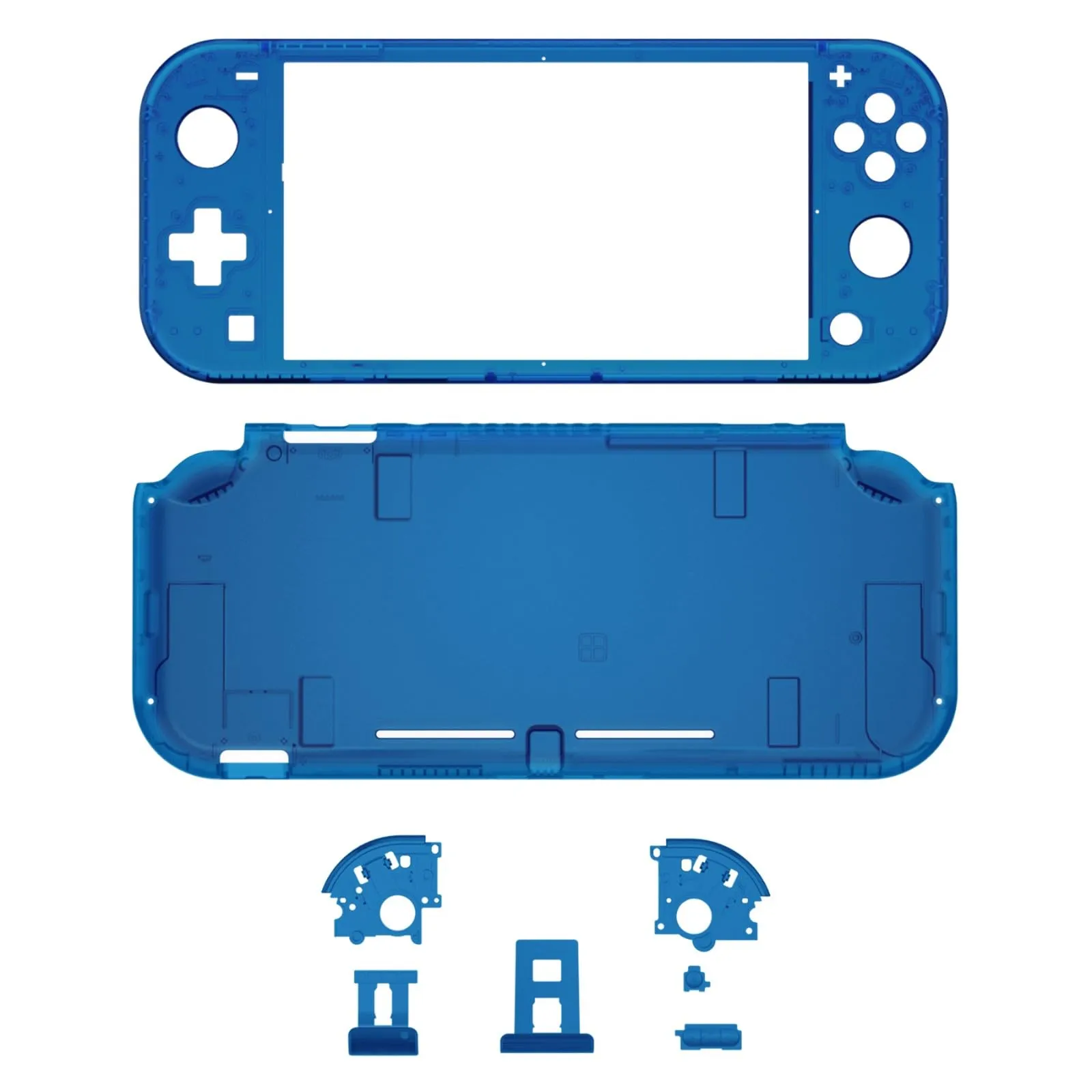eXtremeRate Replacement Shell and ABXY Buttons for Nintendo Switch Lite with Tempered Glass Screen Protector - Transparent Blue - immagine 6