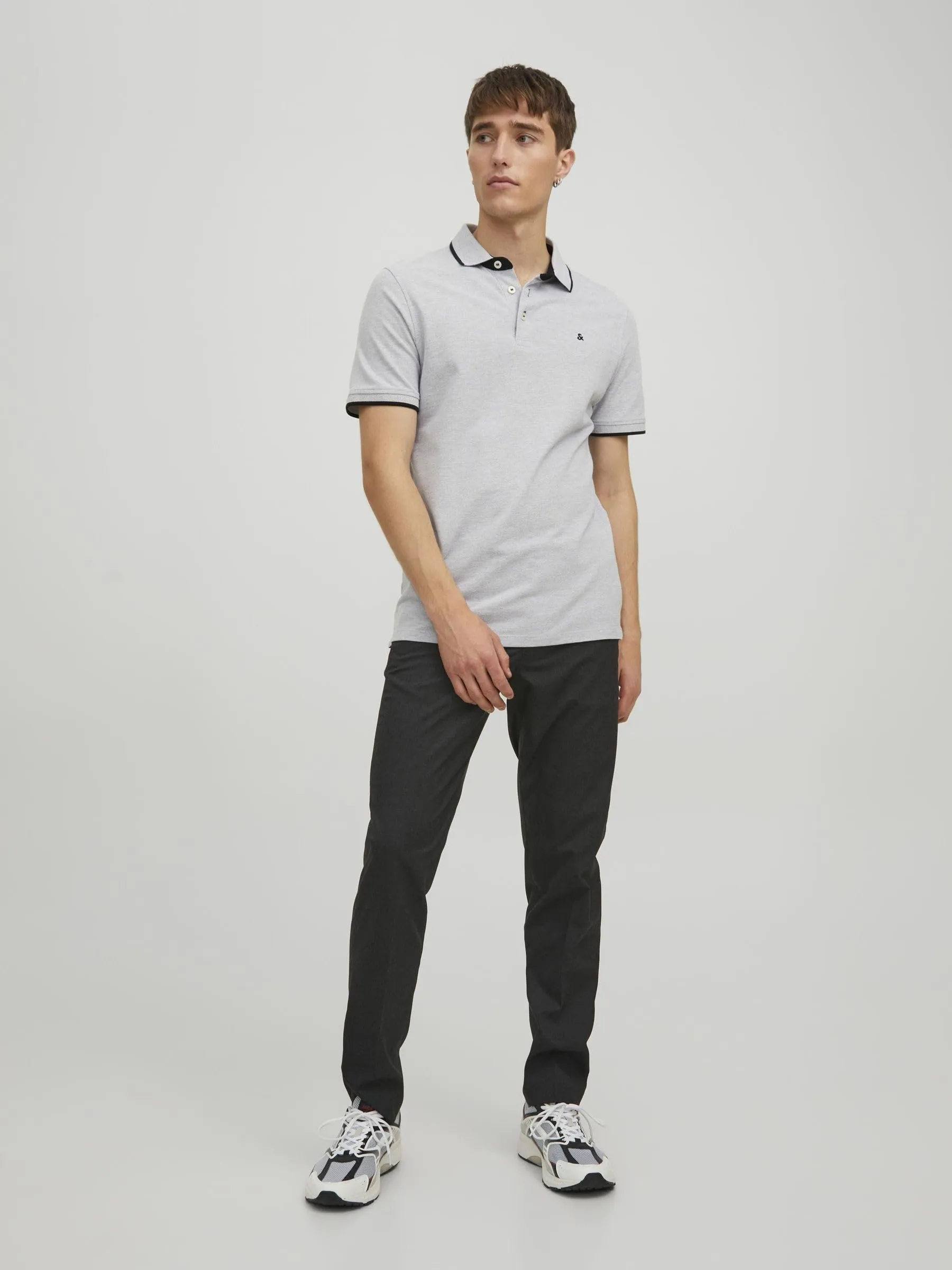 Jack & Jones Jjepaulos Polo SS Noos, Light Grey Melange, M - immagine 5