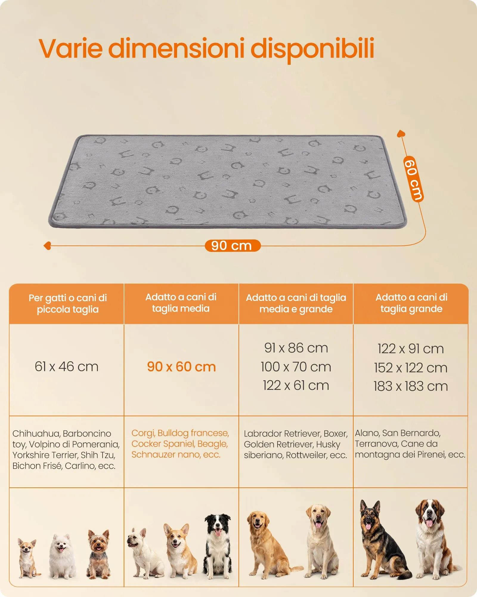 Feandrea Tappeti per Addestramento per Cani, 2 Pezzi, 90 x 60 cm - immagine 6