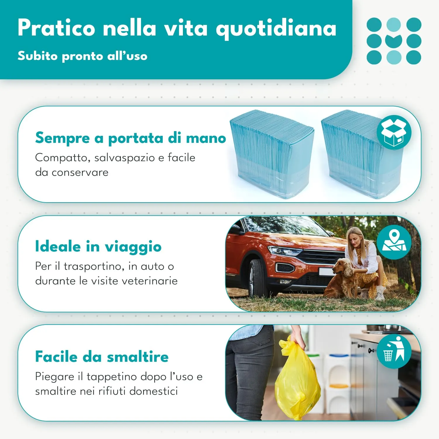 maneo Tappetini Assorbenti per Cuccioli, 60x90 cm, 30 Pezzi - immagine 6