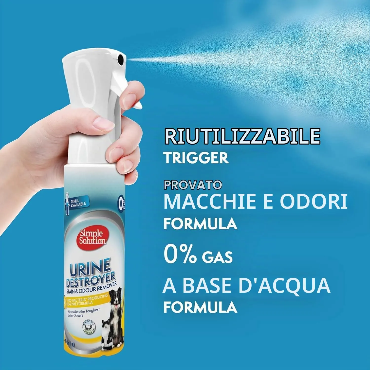 Simple Solution Urine Destroyer per Macchie e Odori Animali, 400ml - immagine 5