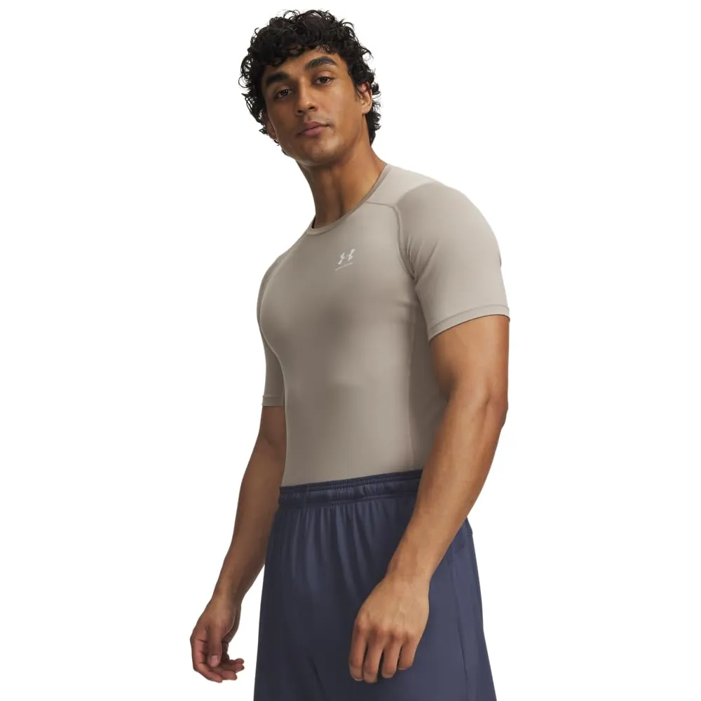 Under Armour Men's Heatgear Compression Shirt - Taupe/White, XS - immagine 1
