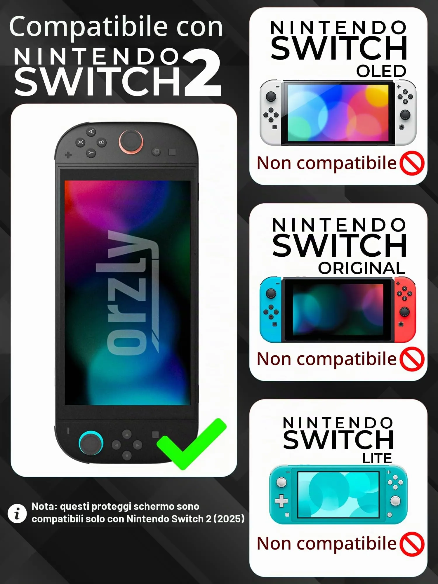 Orzly Pellicola protettiva per Nintendo Switch 2 2025 (7,9 pollici) - immagine 2