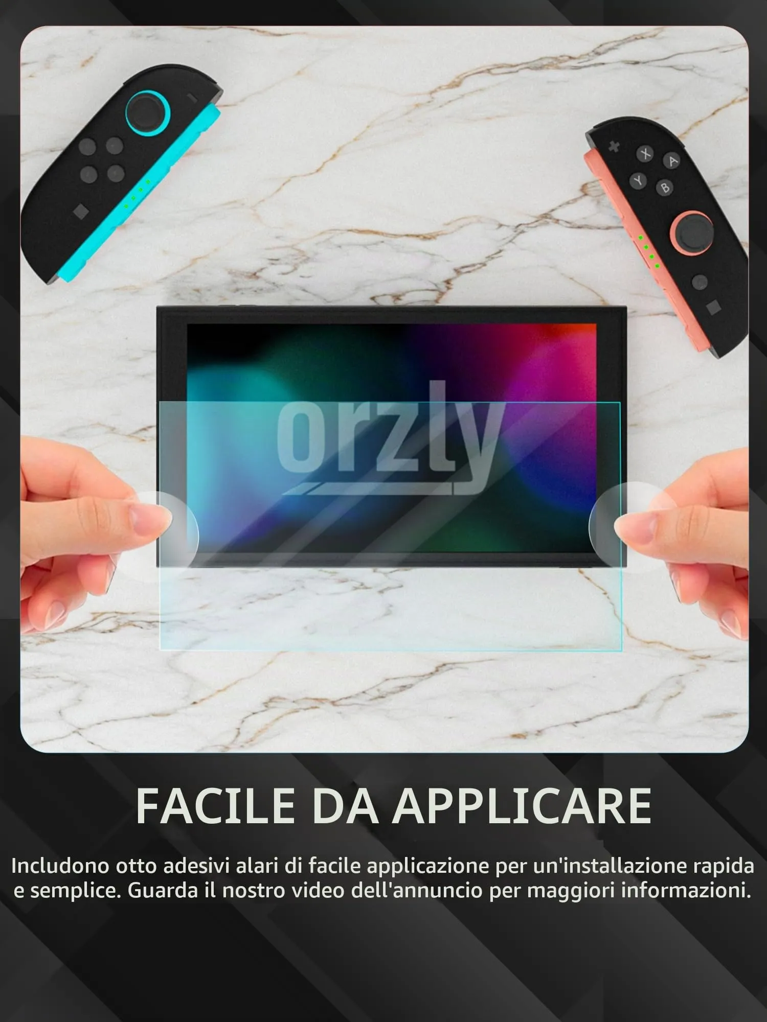 Orzly Pellicola protettiva per Nintendo Switch 2 2025 (7,9 pollici) - immagine 6