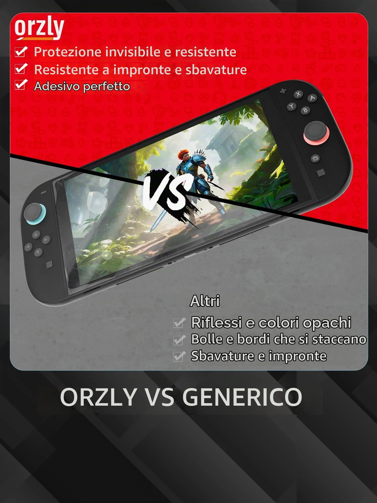 Orzly Pellicola protettiva per Nintendo Switch 2 2025 (7,9 pollici) - immagine 9