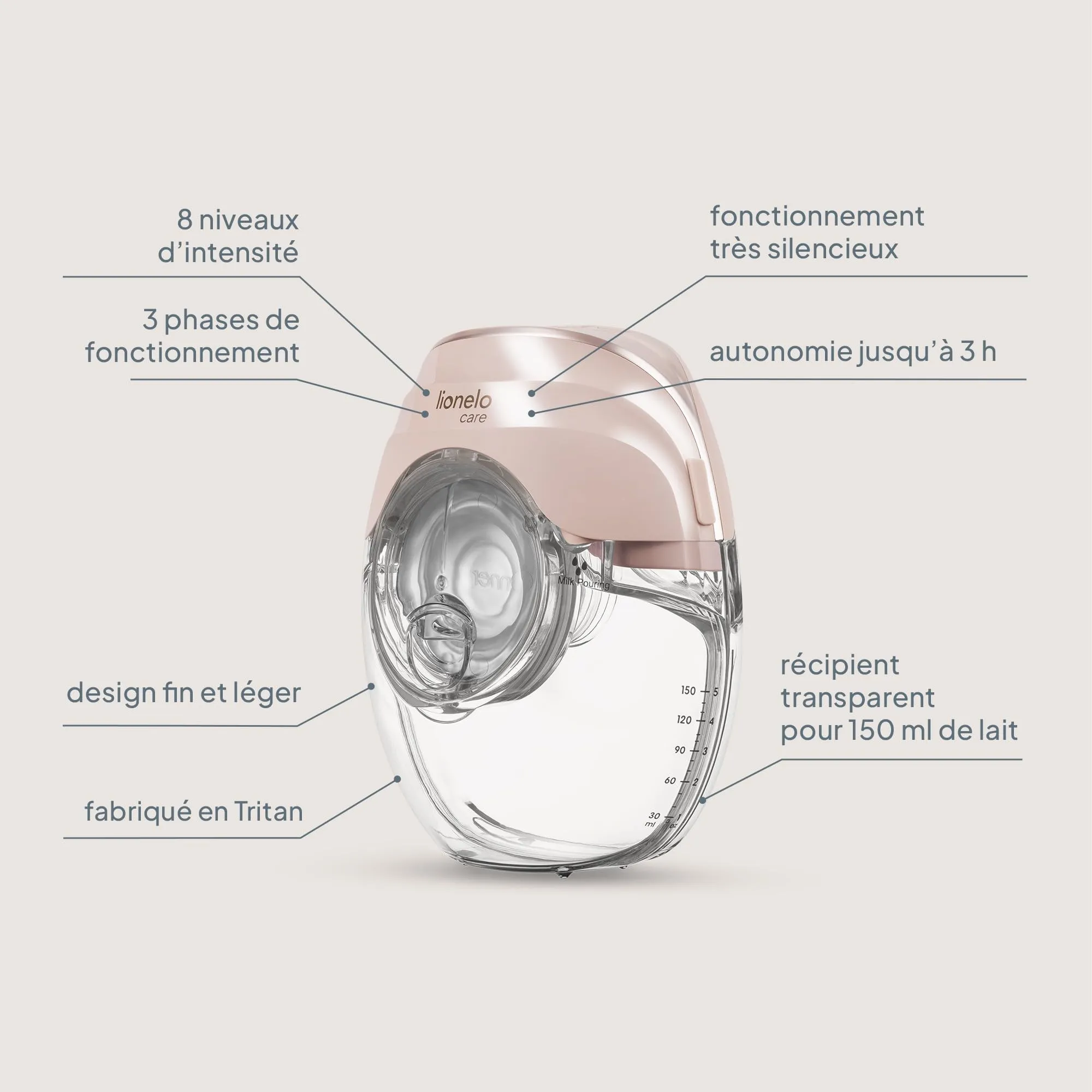 Lionelo Fidi Free Slim Tiralatte Elettrico Senza Fili 150 ml - immagine 9