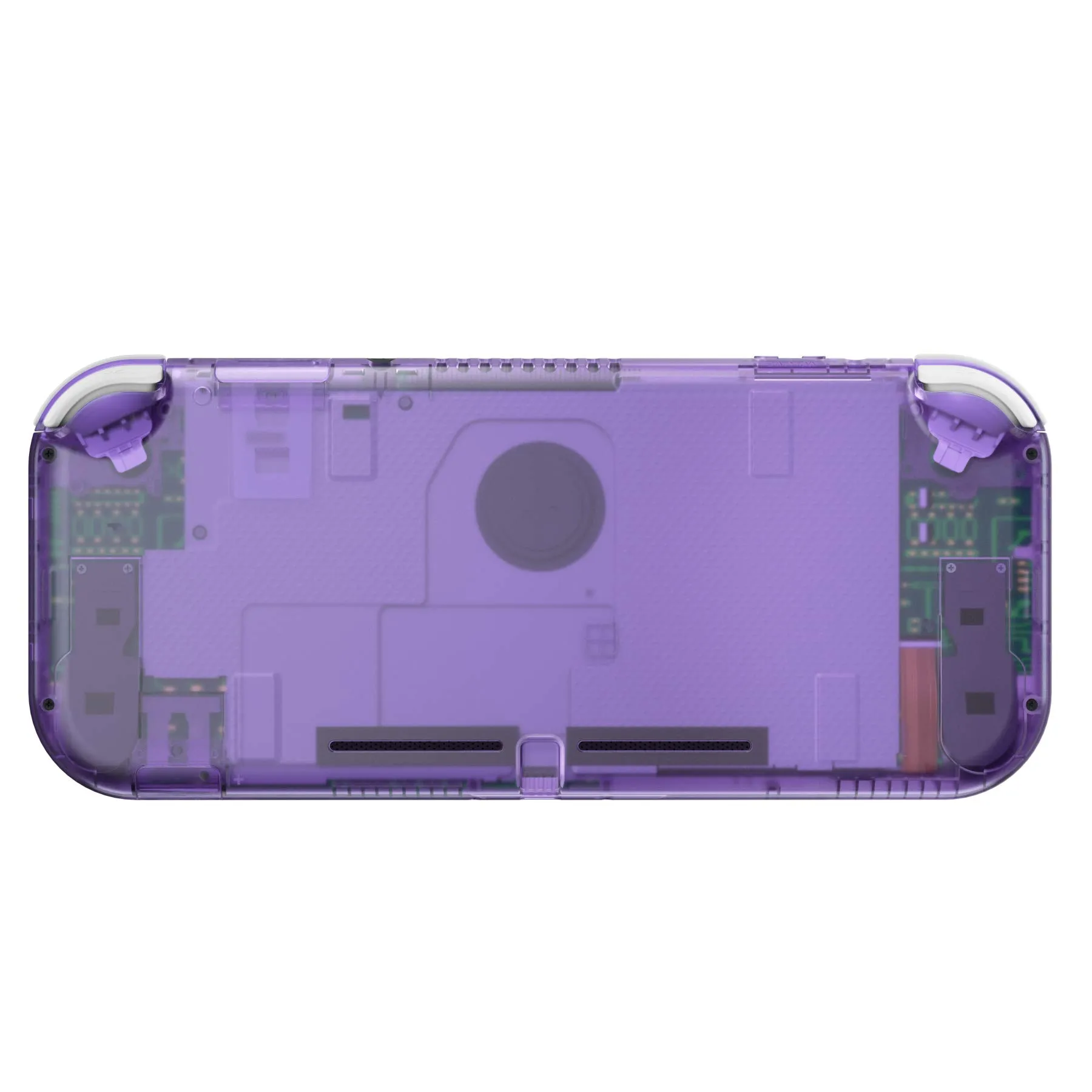 eXtremeRate Replacement Shell and ABXY Buttons for Nintendo Switch Lite with Tempered Glass Screen Protector - Transparent Atomic Purple - immagine 4