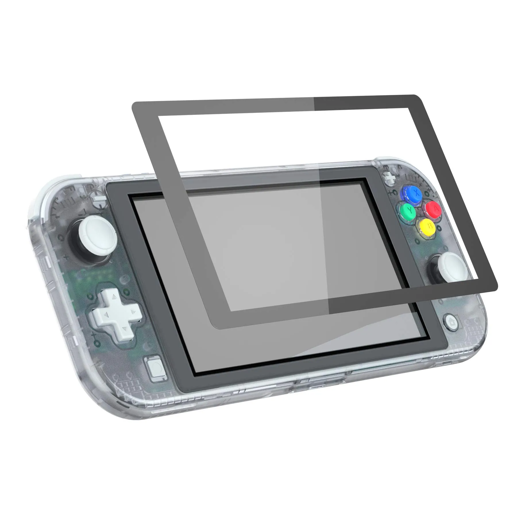 eXtremeRate Replacement Shell and ABXY Buttons for Nintendo Switch Lite with Tempered Glass Screen Protector - Transparent - immagine 8