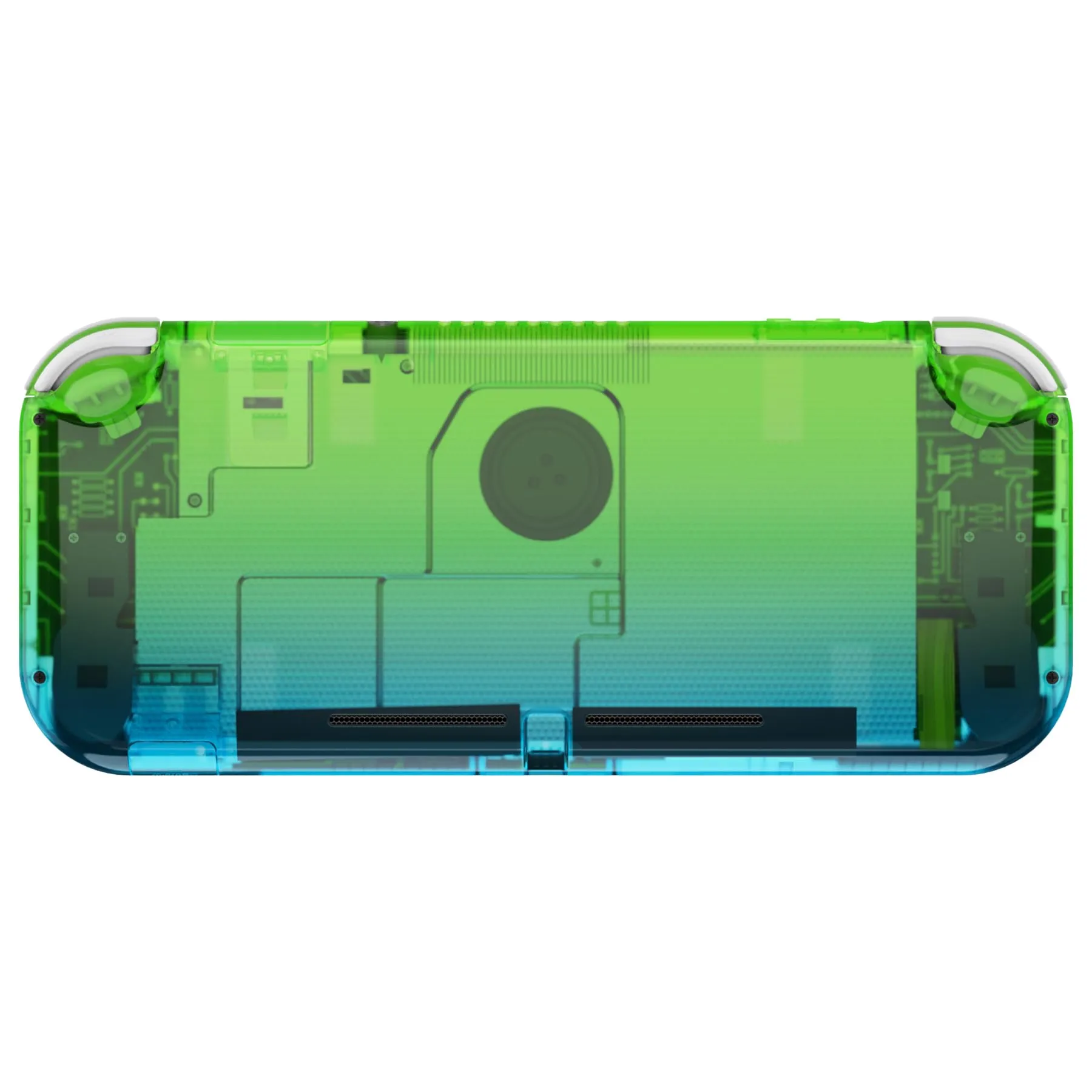 eXtremeRate Replacement Shell and ABXY Buttons for Nintendo Switch Lite with Tempered Glass Screen Protector - Gradient Green Blue & Black - immagine 6