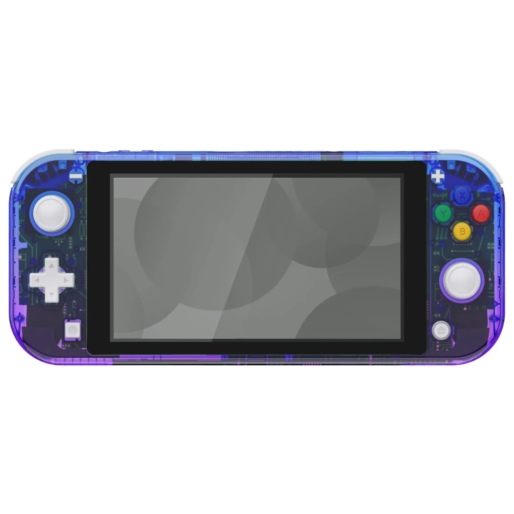eXtremeRate Replacement Shell and ABXY Buttons for Nintendo Switch Lite with Tempered Glass Screen Protector - Gradient Blue Purple & Black - immagine 3