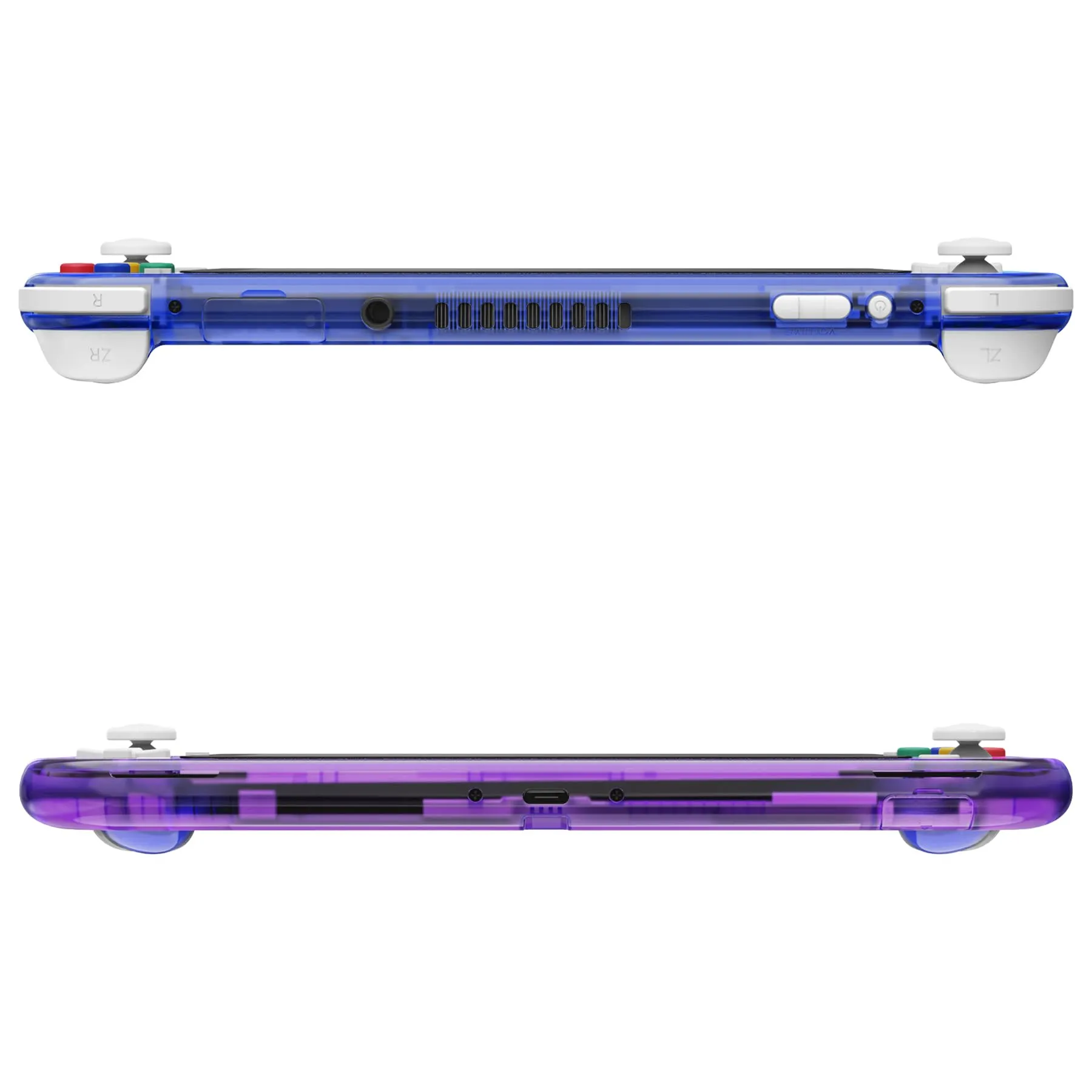 eXtremeRate Replacement Shell and ABXY Buttons for Nintendo Switch Lite with Tempered Glass Screen Protector - Gradient Blue Purple & Black - immagine 9