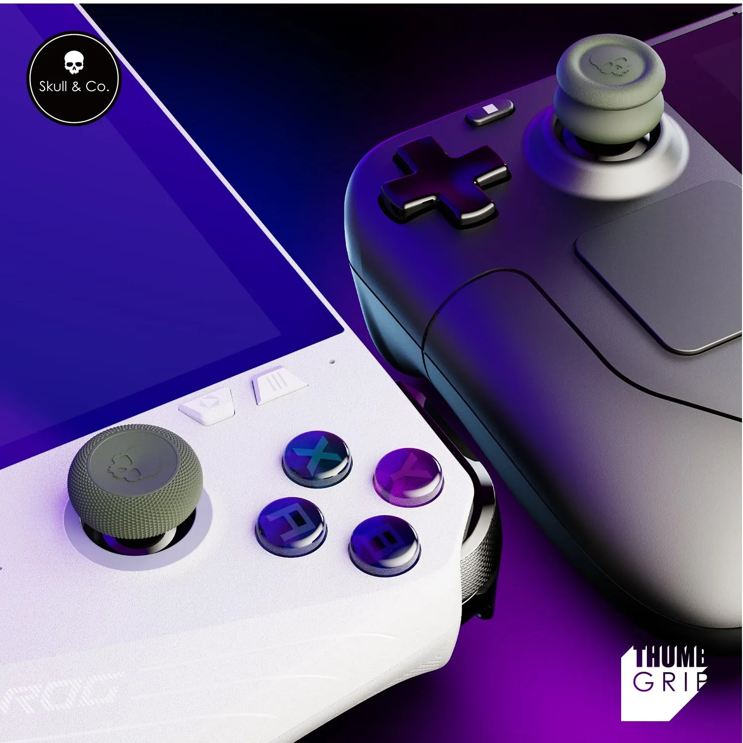 Skull & Co. CQC and FPS Thumb Grip Set for Steam Deck, Steam Deck OLED, ROG Ally and ROG Ally X - Galactic Purple, 3 Pairs (6pcs) - immagine 2