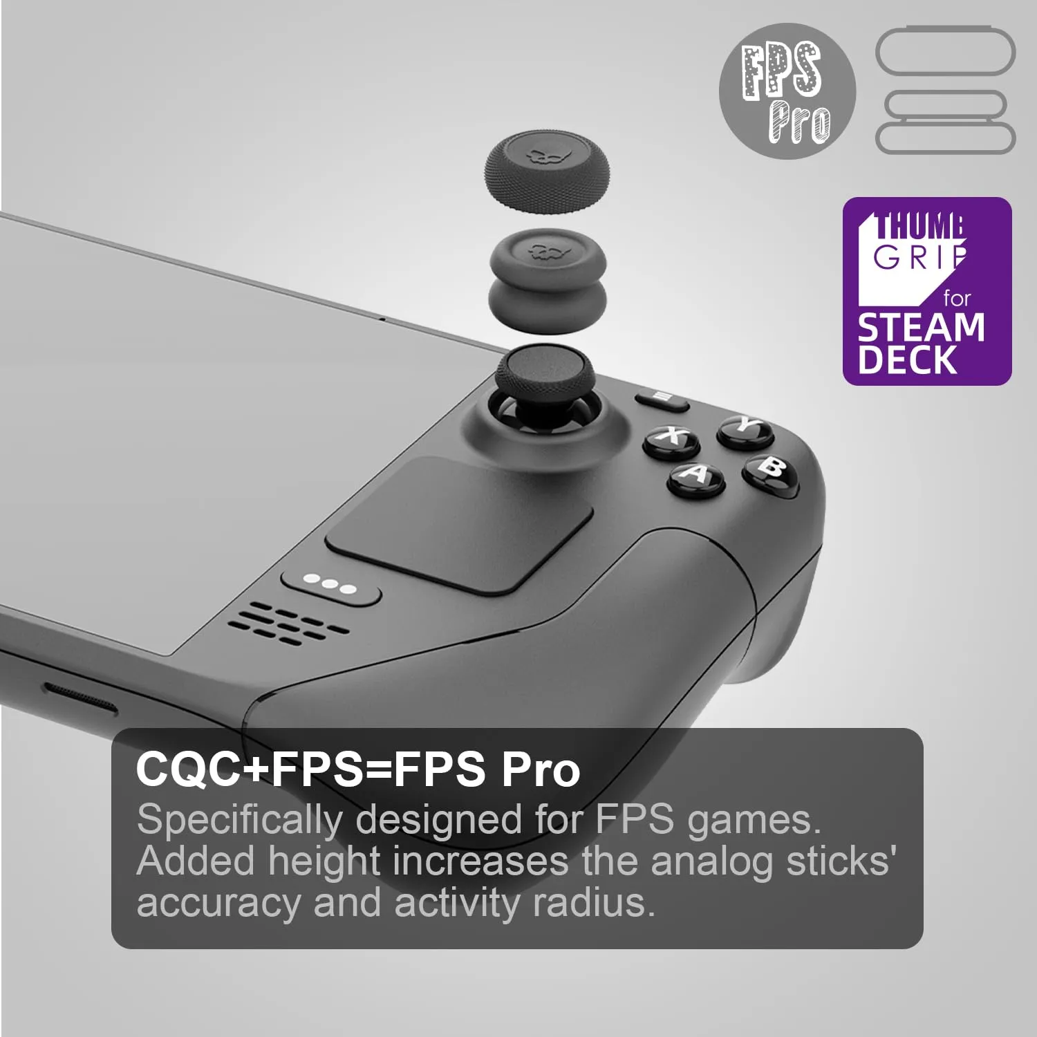 Skull & Co. CQC and FPS Thumb Grip Set for Steam Deck, Steam Deck OLED, ROG Ally and ROG Ally X - Galactic Purple, 3 Pairs (6pcs) - immagine 6