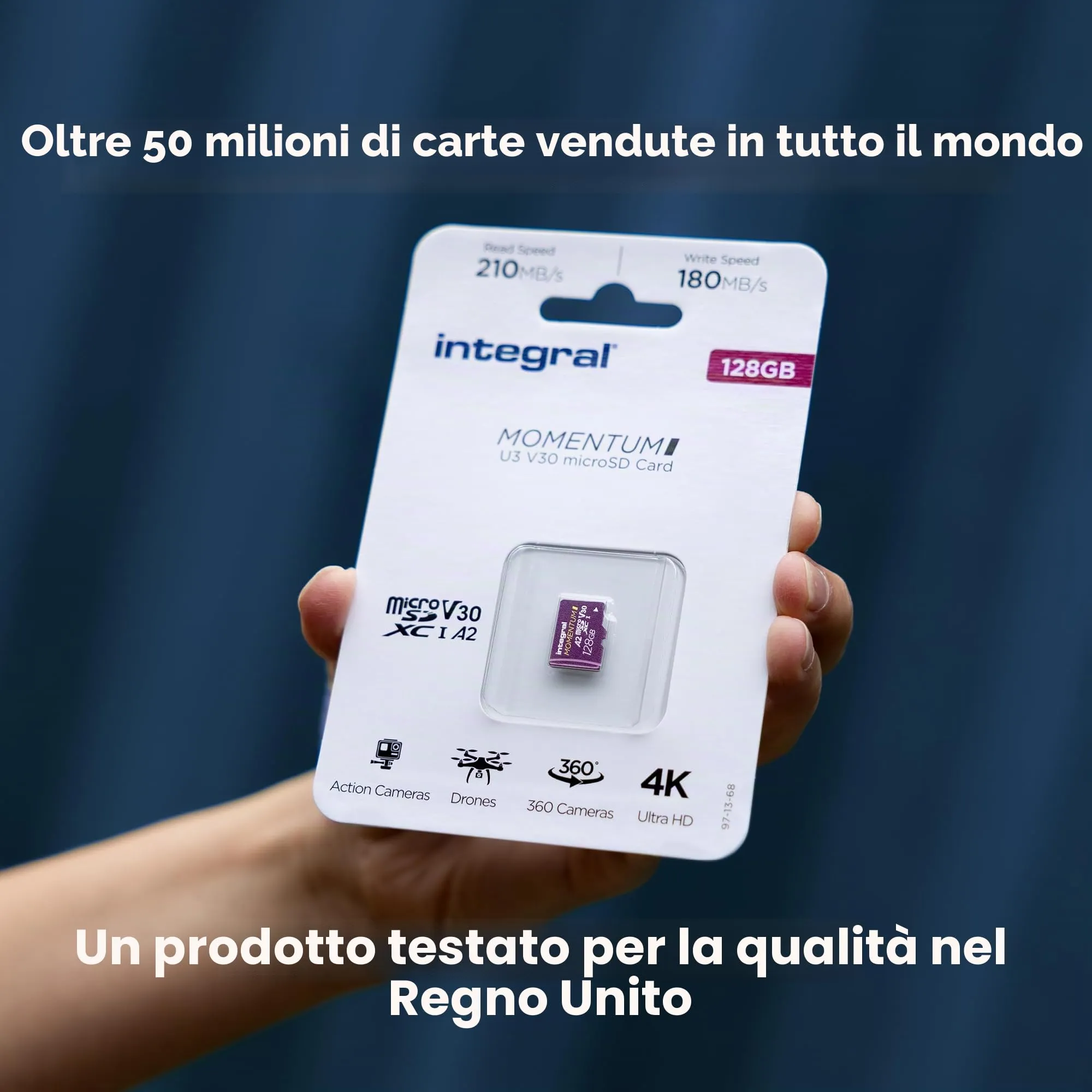 Integral Momentum I microSDXC 128 GB, 210 MB/s lettura, 180 MB/s scrittura, V30, U3, A2 - immagine 7
