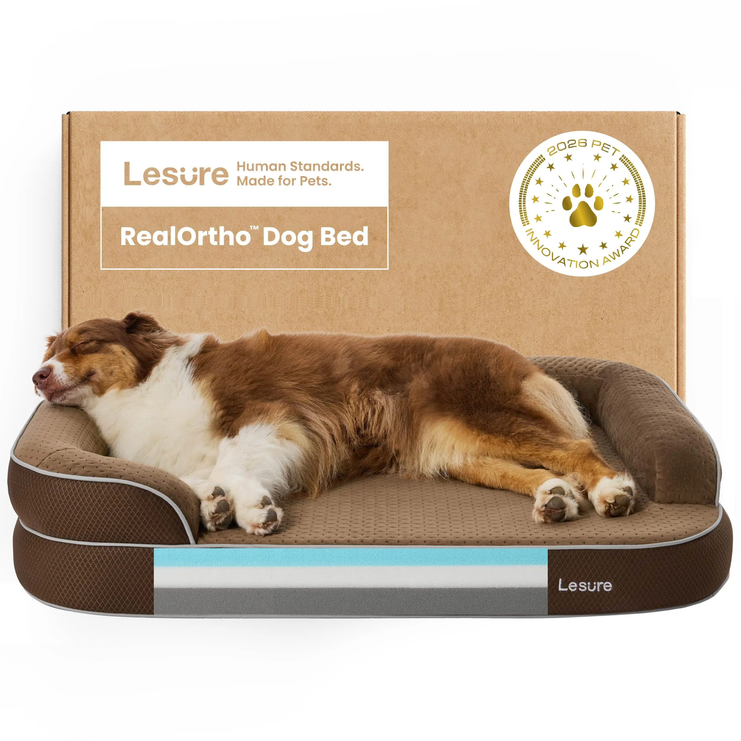 LE SURE RealOrtho Cuccia per cani in memory foam, grande, divano - immagine 1