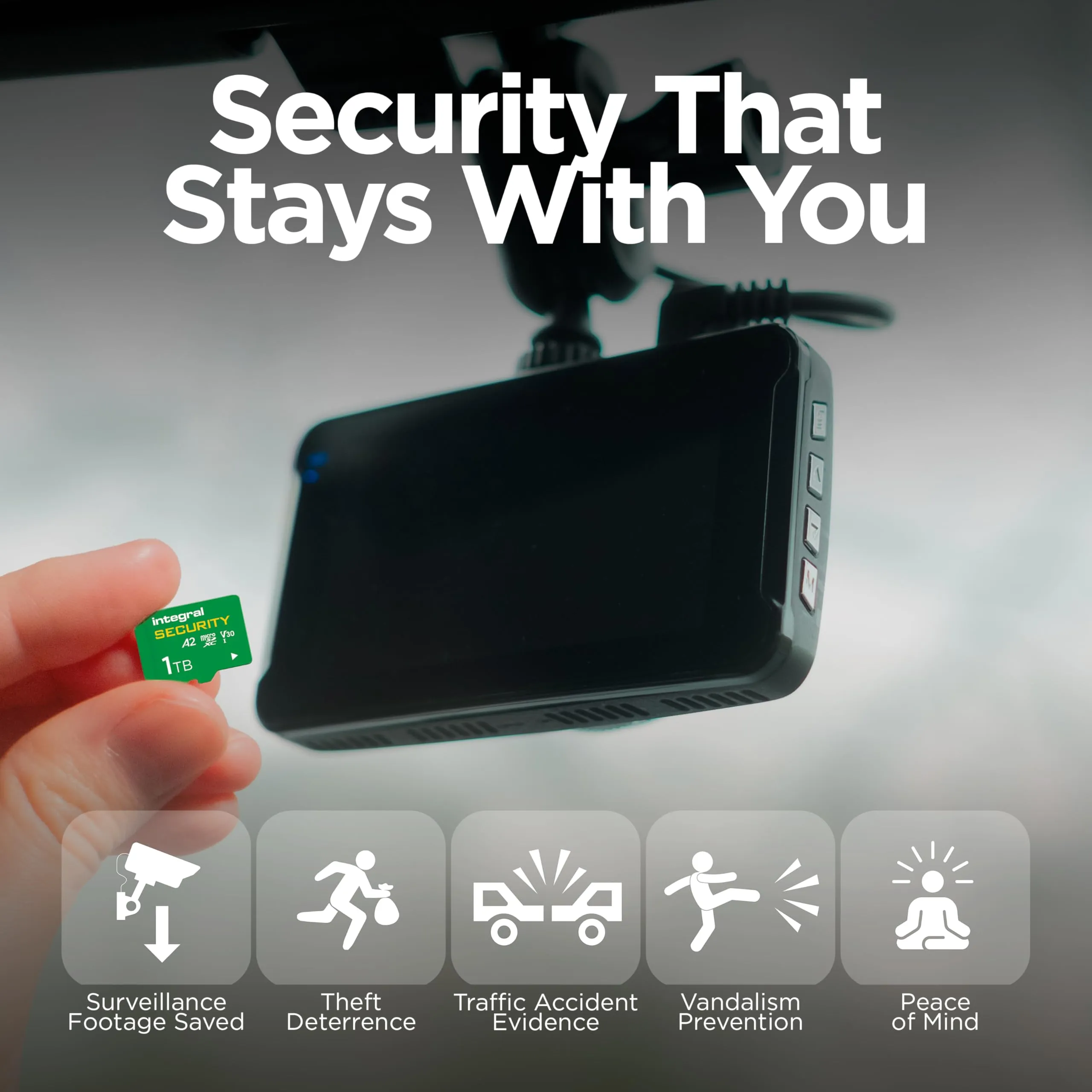 Integral Scheda microSDXC 1 TB ad alta resistenza UHS-I V30 U3 A2 CL10 per CCTV, Dash Cam e sicurezza domestica - immagine 4
