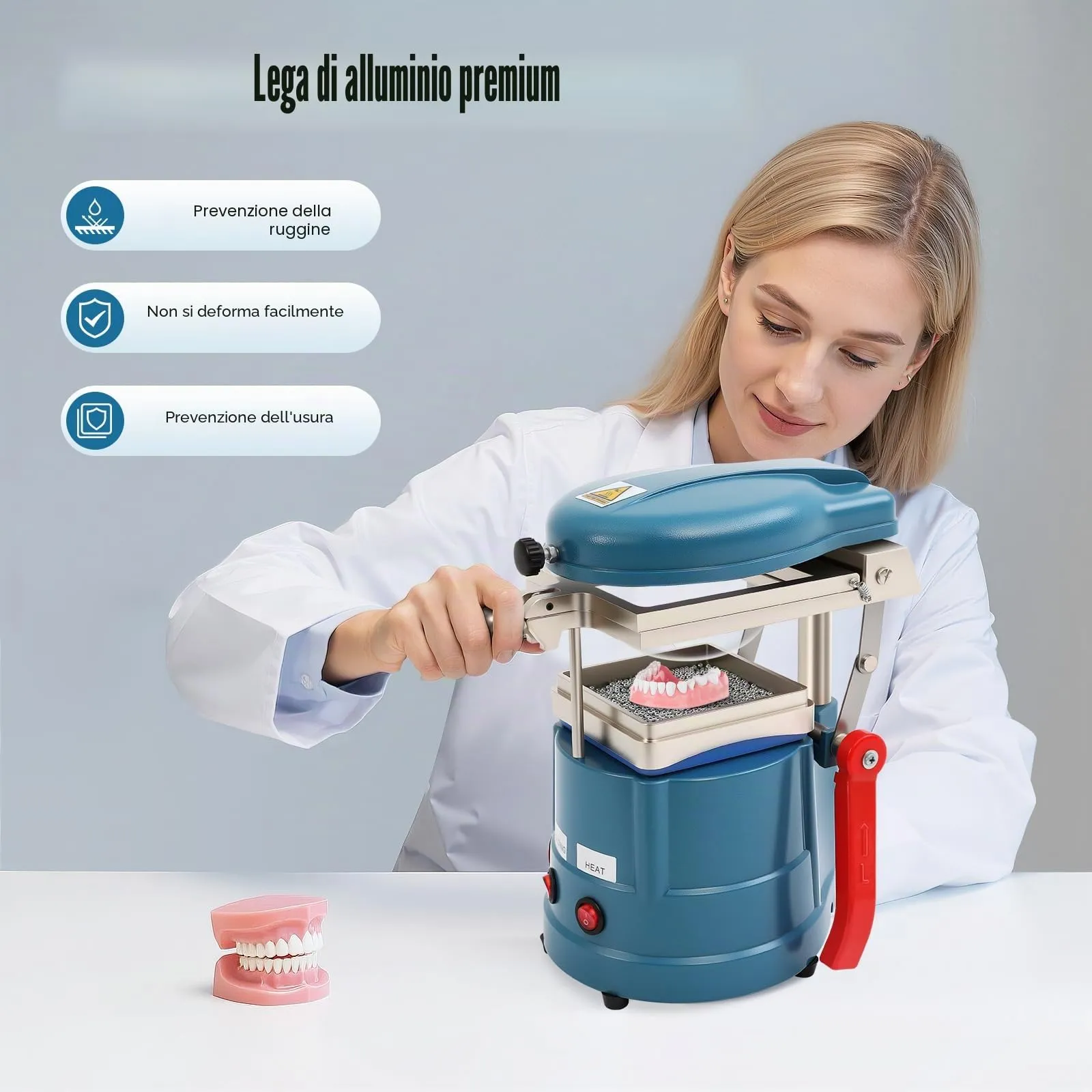 YUYUZI Dental Vacuum Former 1000W with Steel Balls for Aligners and Retainers, 220V - immagine 5