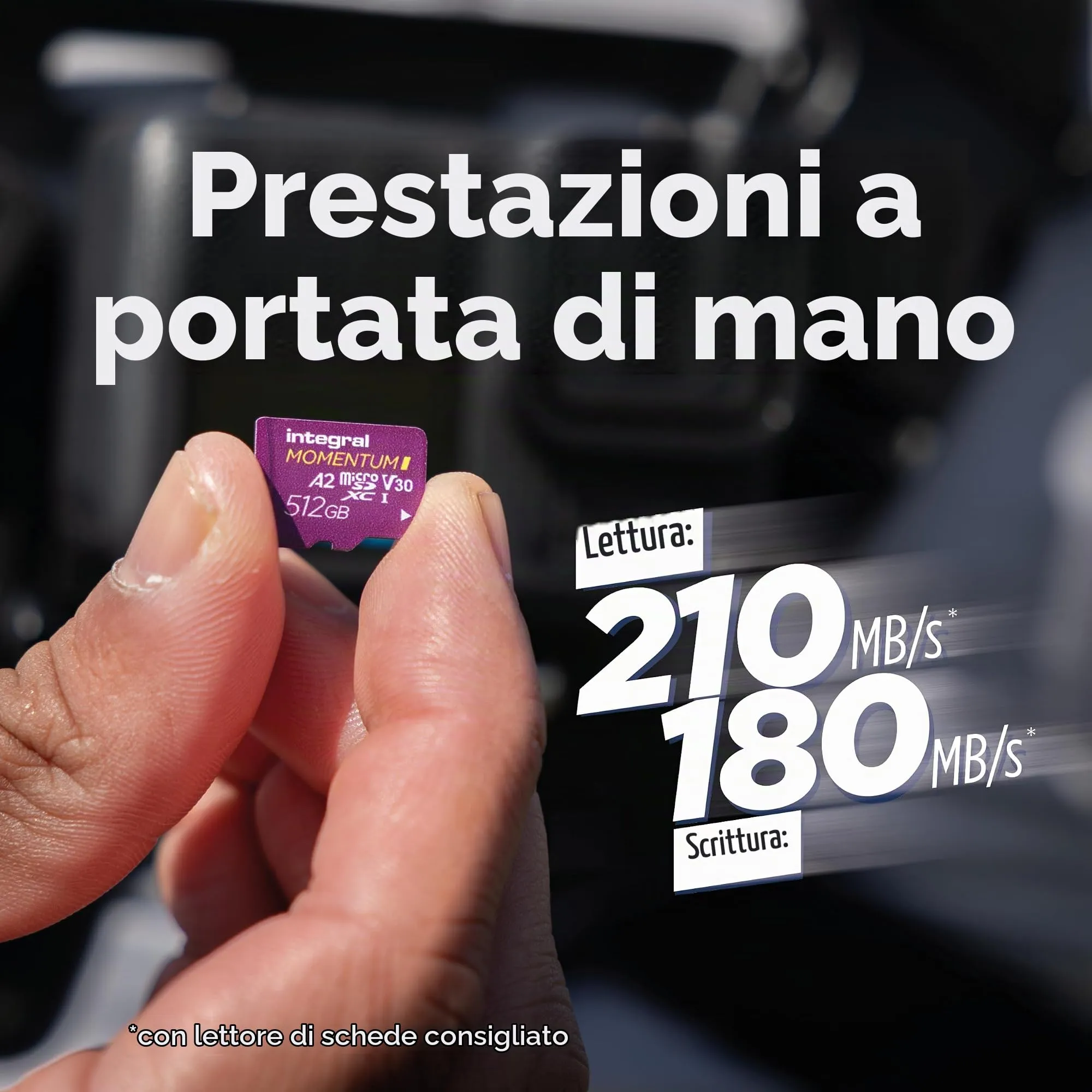Integral Momentum I Scheda microSDXC 1 TB, 210 MB/s Lettura, 180 MB/s Scrittura, V30, U3, A2 - immagine 2