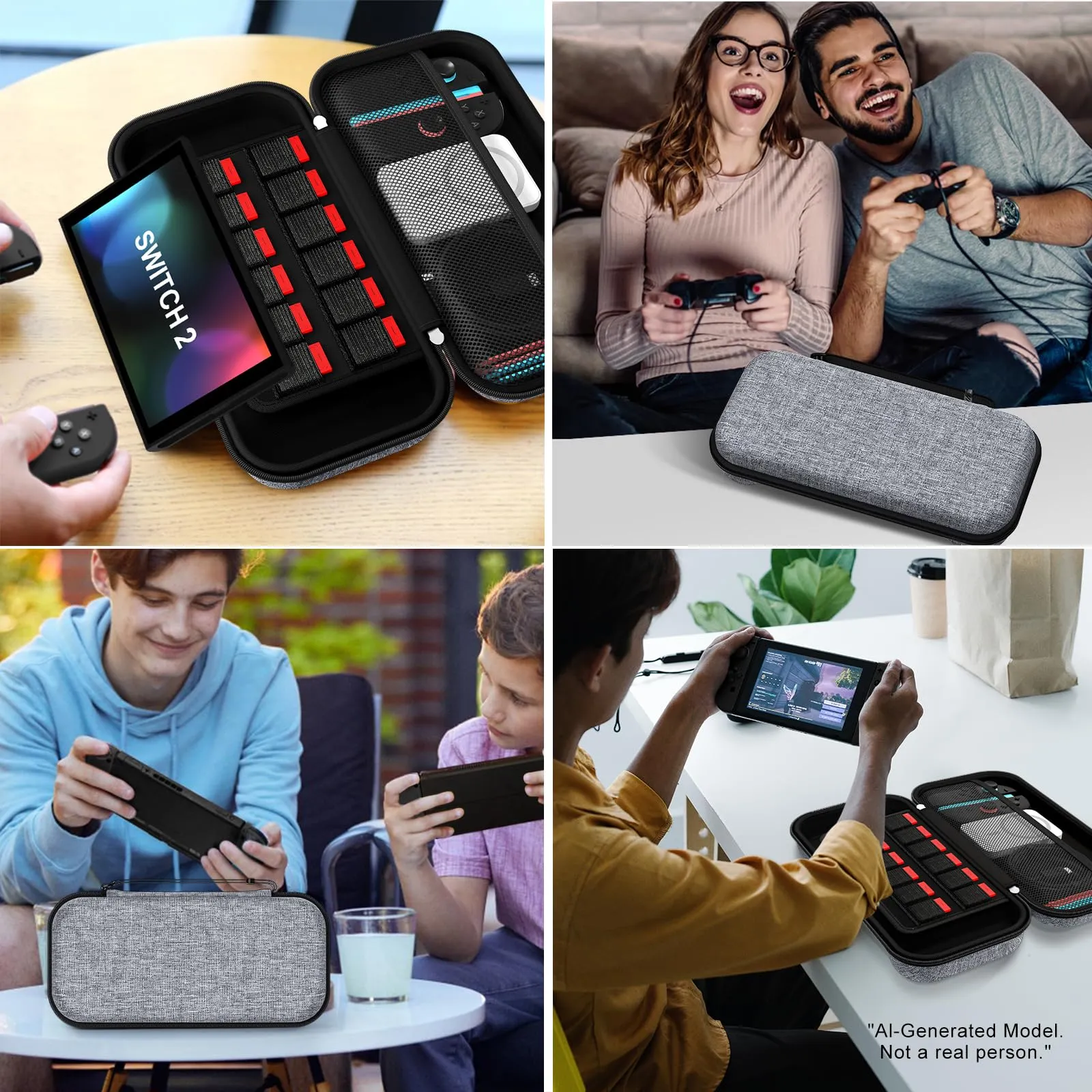 iVoler Custodia Rigida per Nintendo Switch 2 (2025), Case Protettivo da Viaggio con Slot per 12 Giochi - Grigio - immagine 7