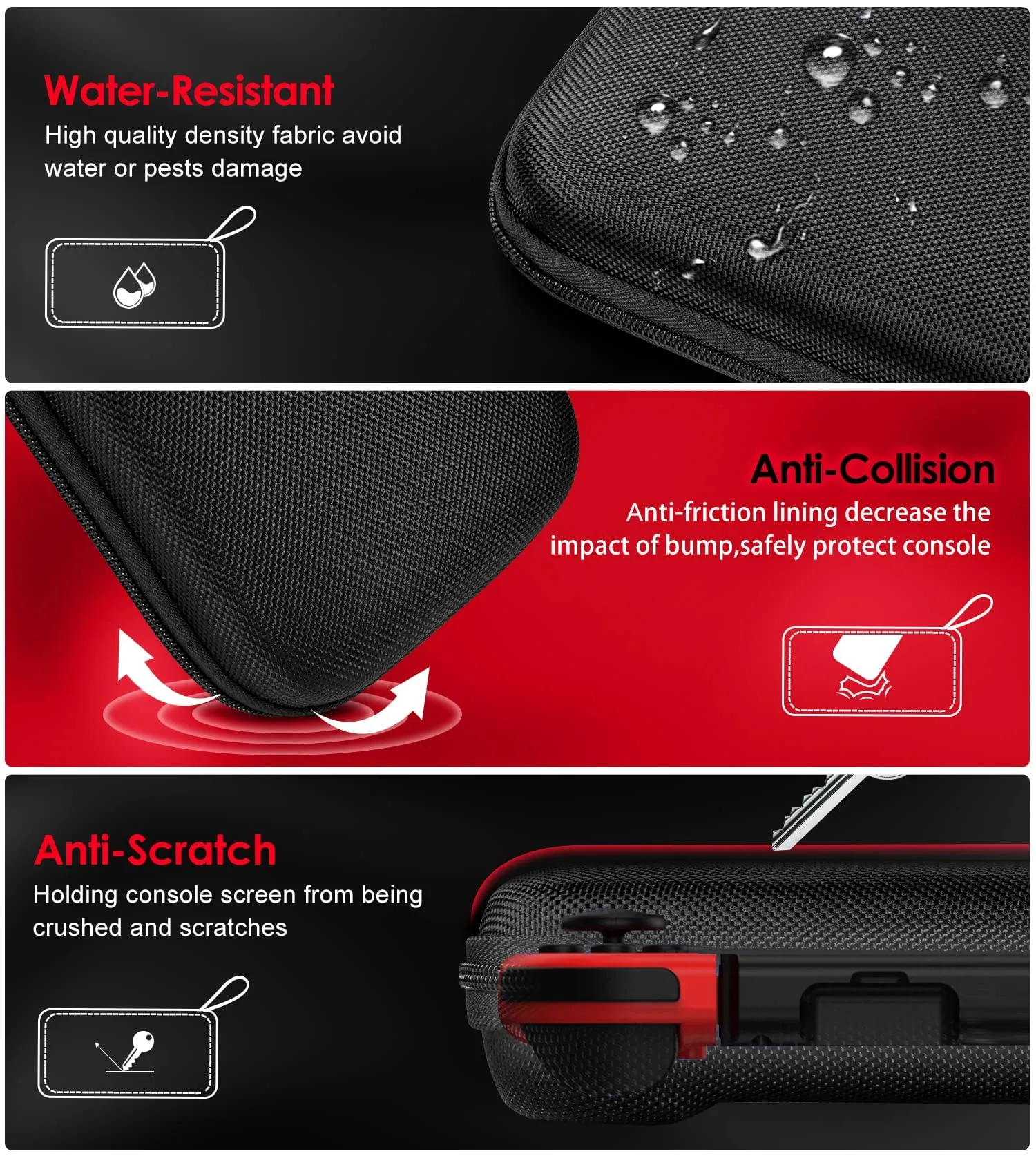 iVoler Custodia Rigida per Nintendo Switch e Nintendo Switch OLED - Nero - immagine 5