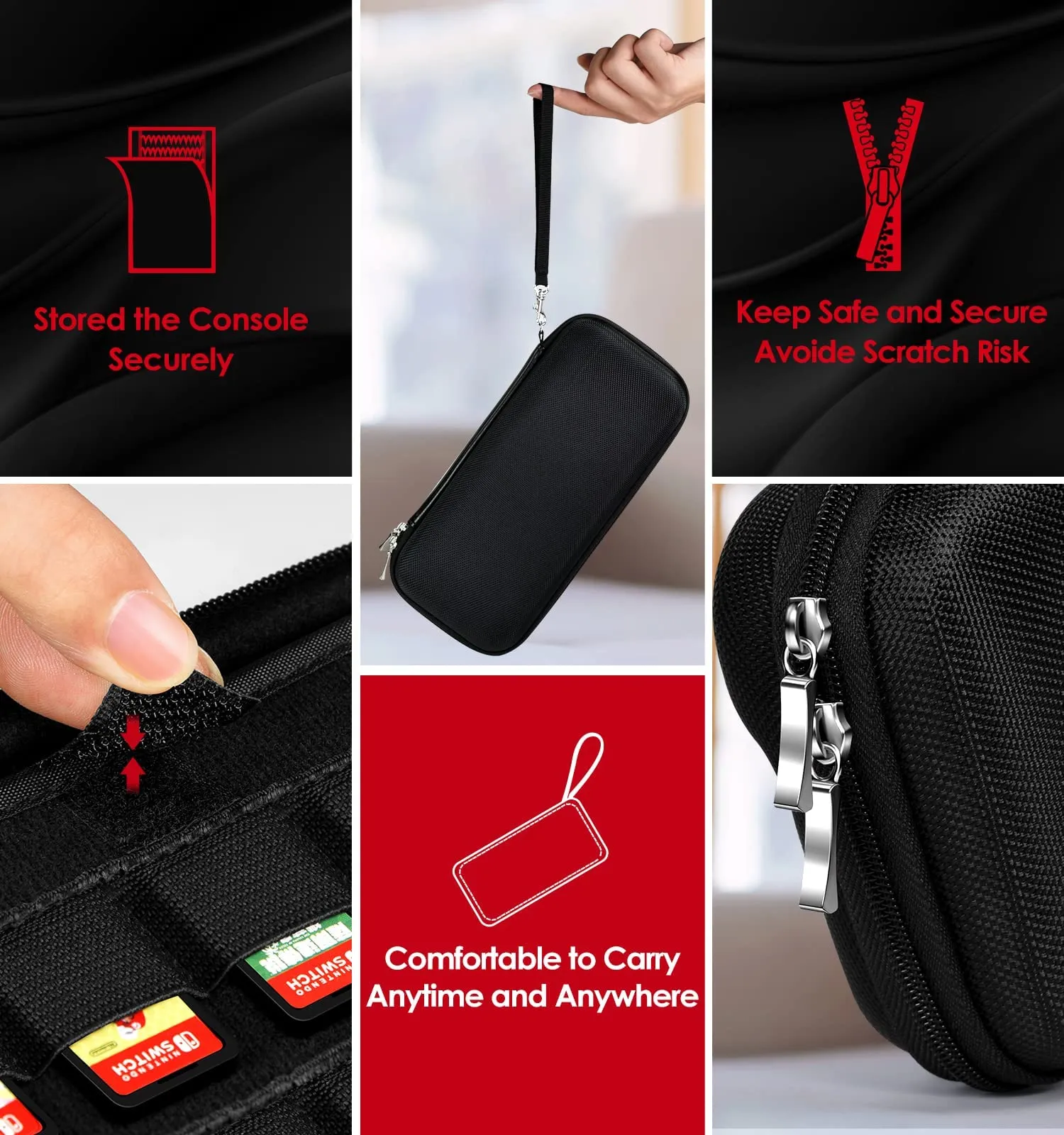 iVoler Custodia Rigida per Nintendo Switch e Nintendo Switch OLED - Nero - immagine 6