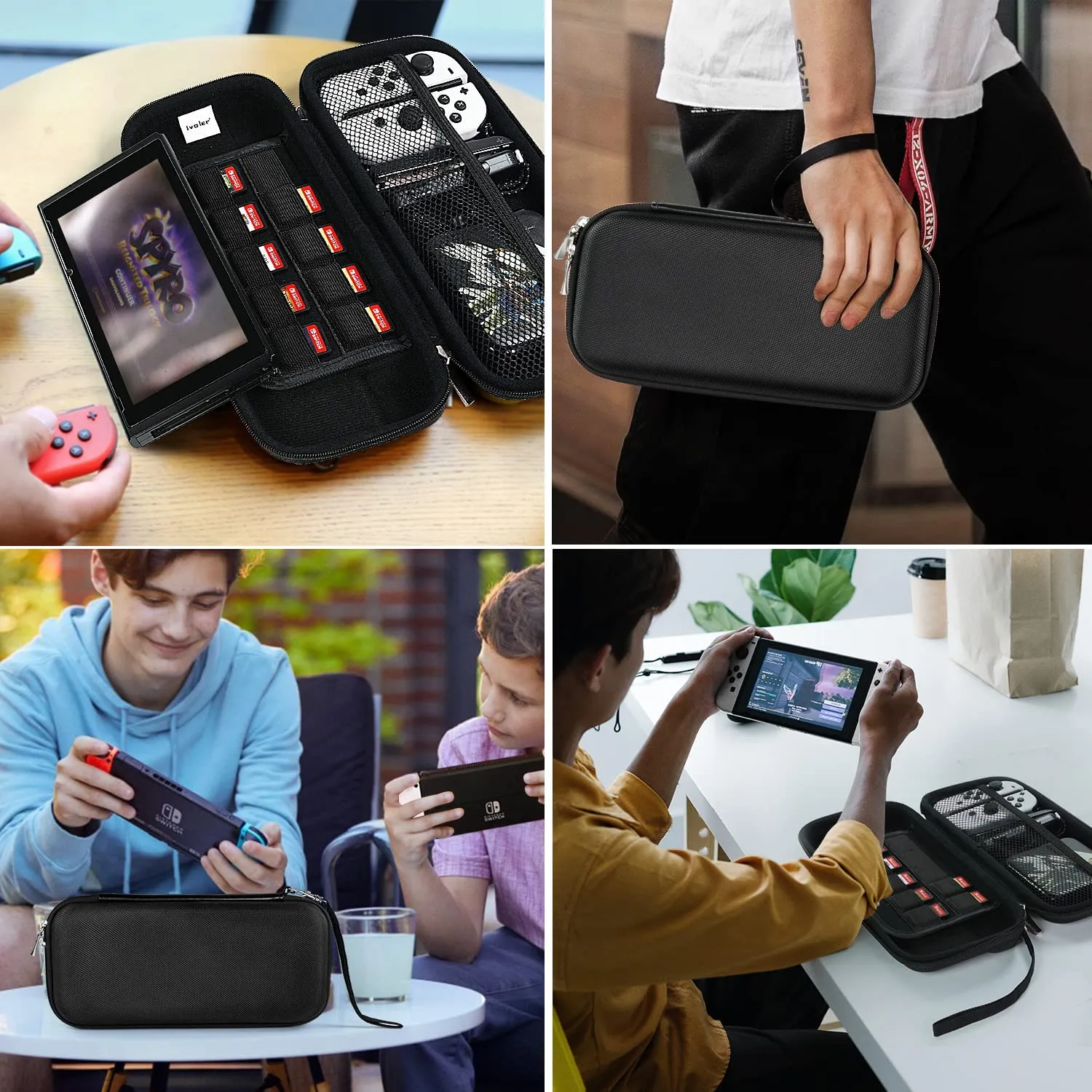 iVoler Custodia Rigida per Nintendo Switch e Nintendo Switch OLED - Nero - immagine 7