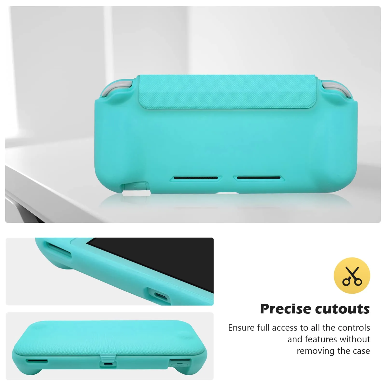 ProCase Custodia Folio con Vetro Temperato per Nintendo Switch Lite 2019, Copertura Frontale Staccabile Magnetica - Turchese - immagine 5