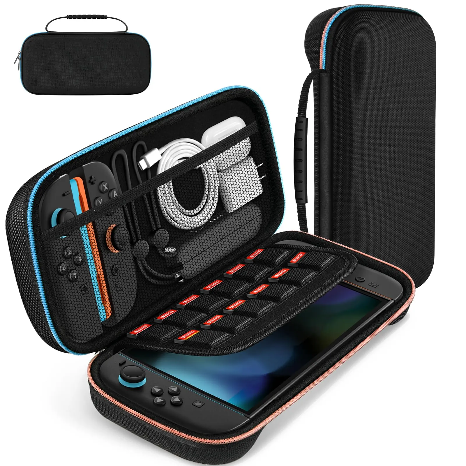 iVoler Custodia Rigida per Nintendo Switch 2 (2025), Case Protettiva da Viaggio con Slot per 12 Giochi - Nero - immagine 1