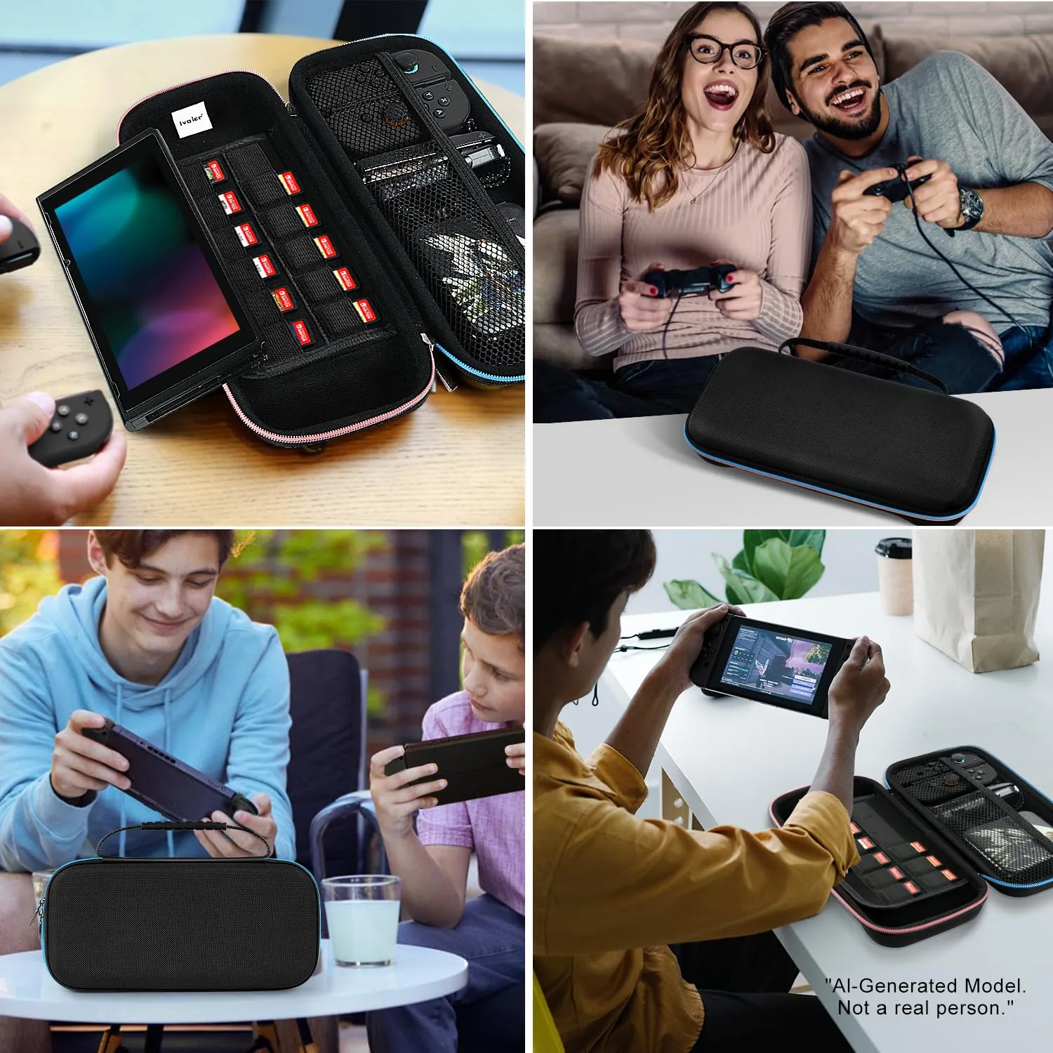iVoler Custodia Rigida per Nintendo Switch 2 (2025), Case Protettiva da Viaggio con Slot per 12 Giochi - Nero - immagine 8