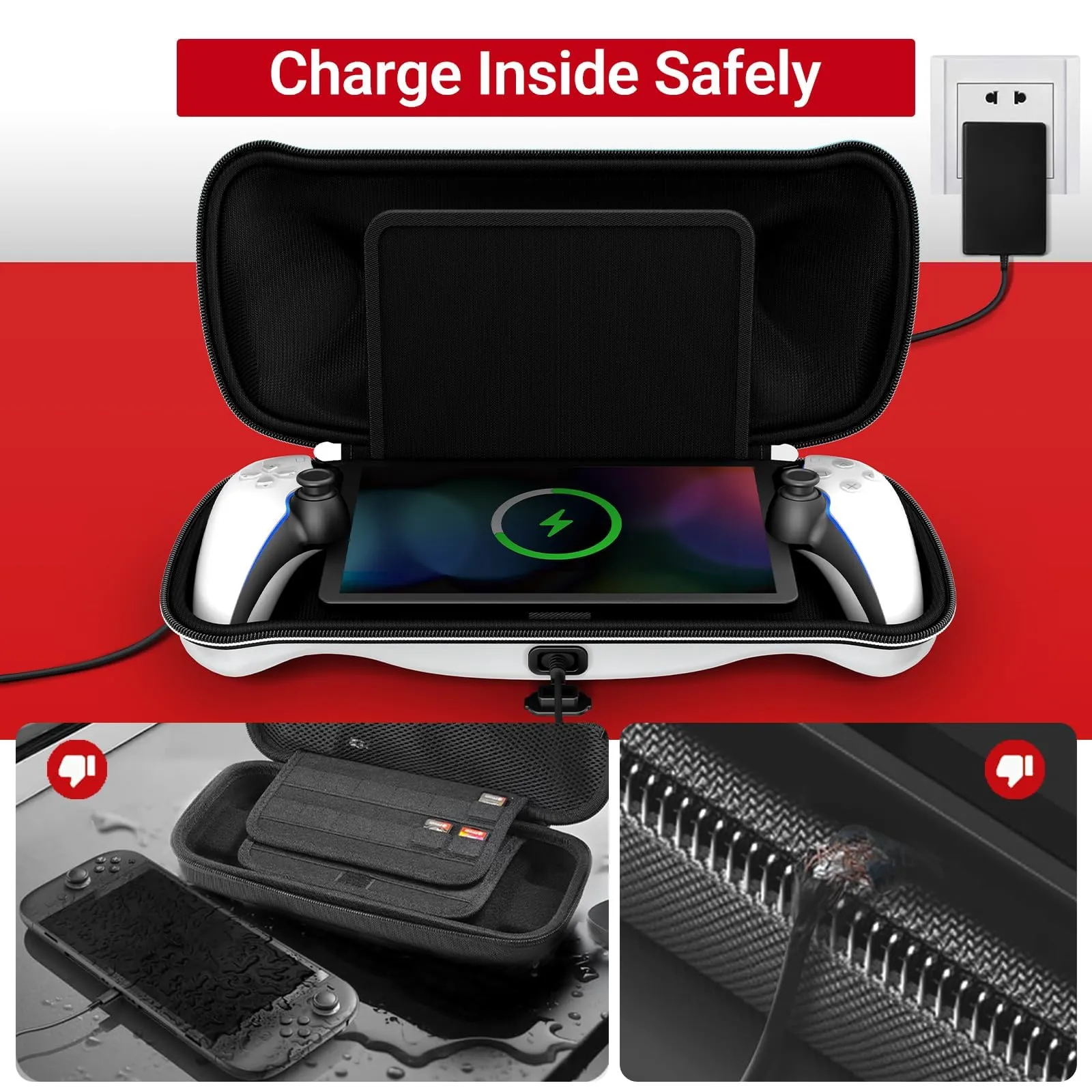 iVoler Custodia Rigida per PlayStation Portal con 2 Pellicole in Vetro Temperato - Bianco - immagine 5