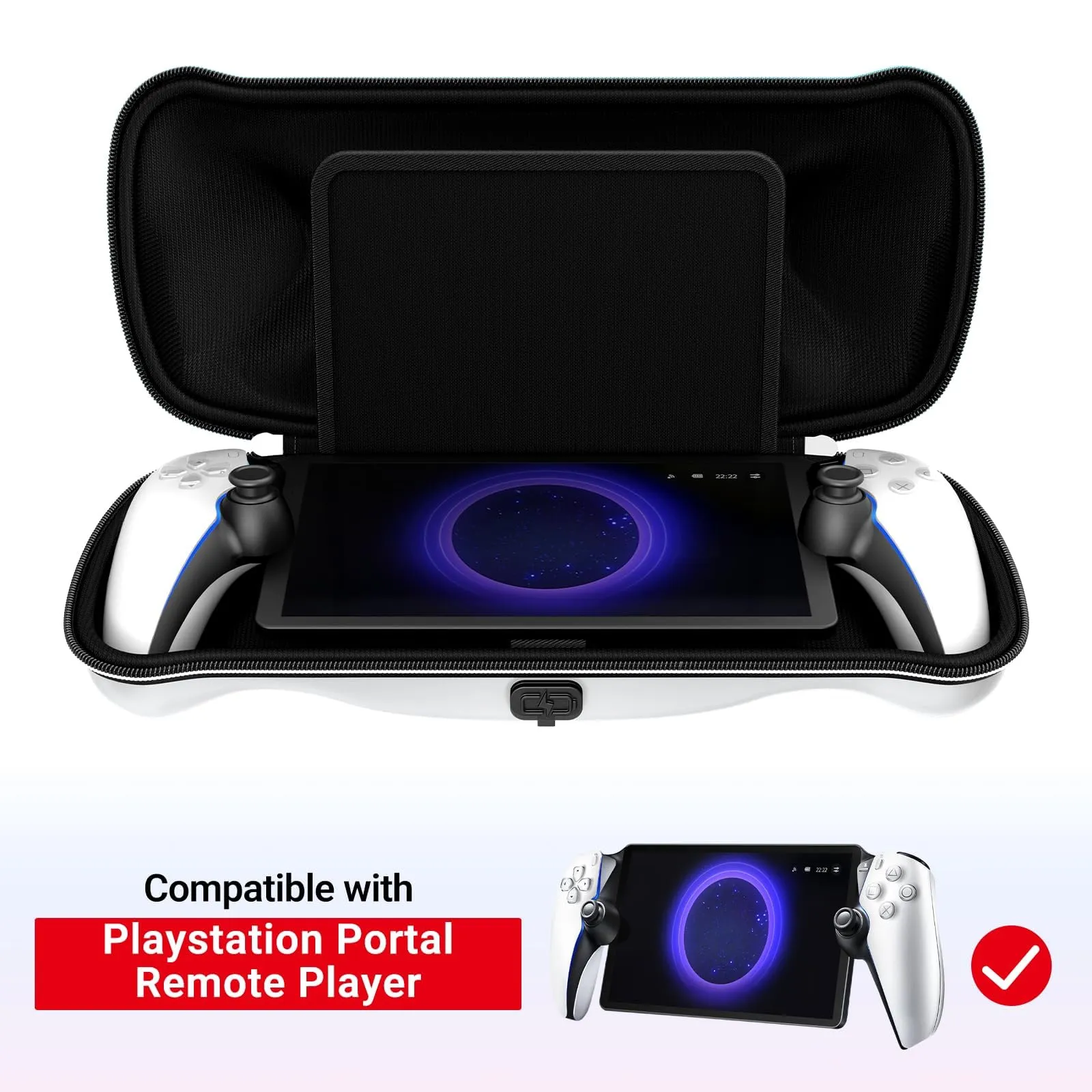 iVoler Custodia Rigida per PlayStation Portal con 2 Pellicole in Vetro Temperato - Bianco - immagine 6
