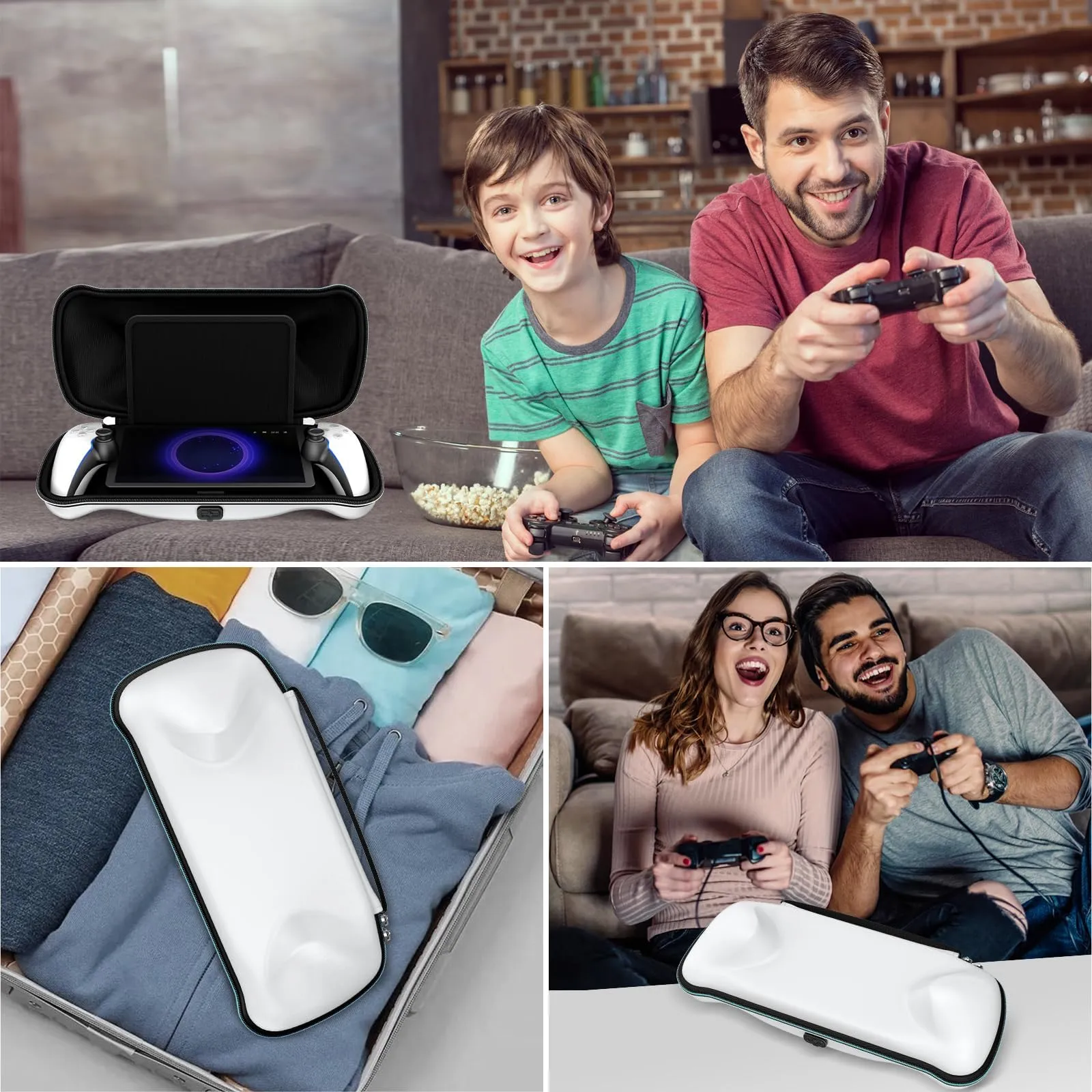 iVoler Custodia Rigida per PlayStation Portal con 2 Pellicole in Vetro Temperato - Bianco - immagine 7