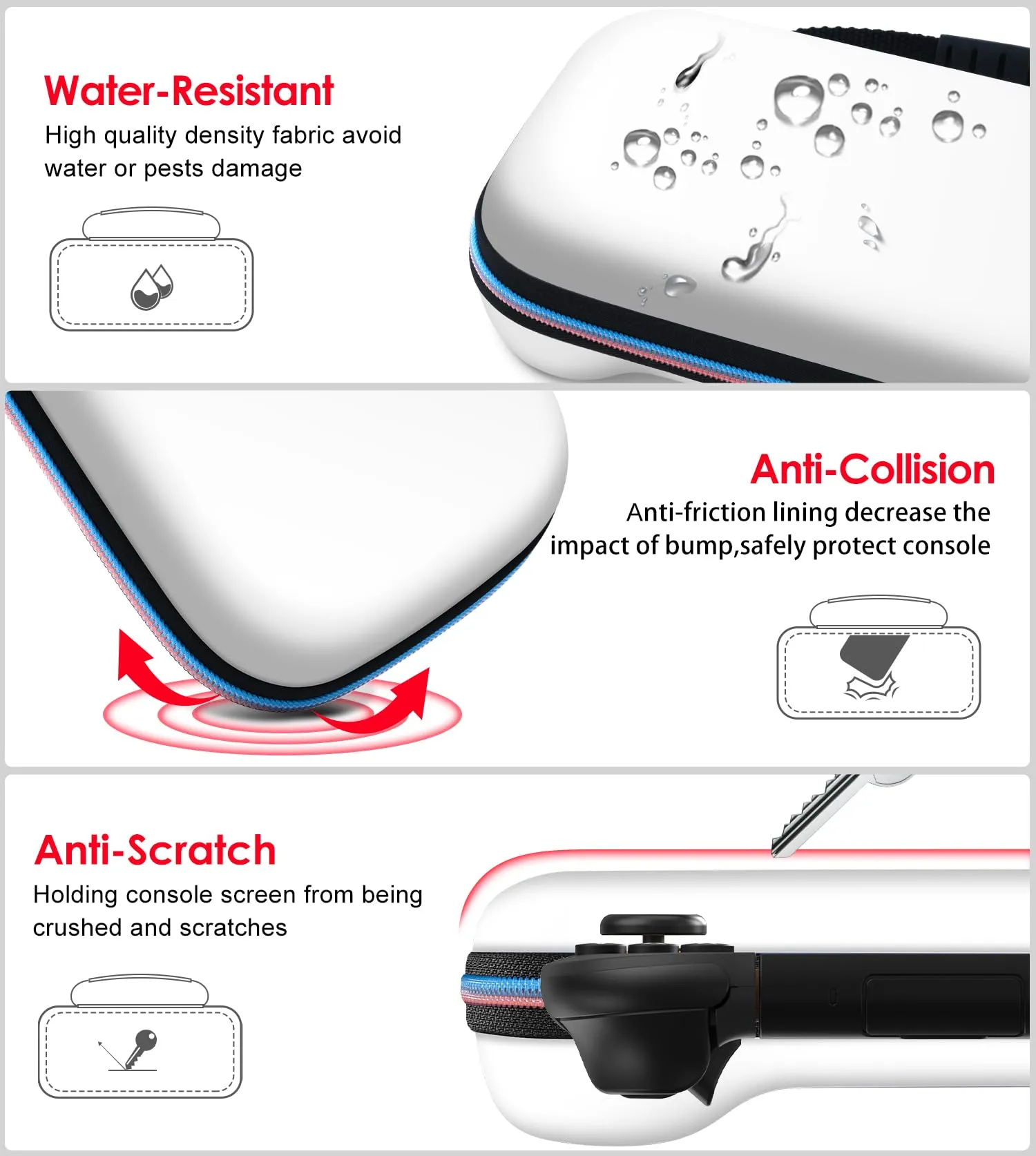 iVoler Custodia Rigida per Nintendo Switch 2 (2025), Case Protettiva da Viaggio con Slot per 12 Giochi - Bianco - immagine 6