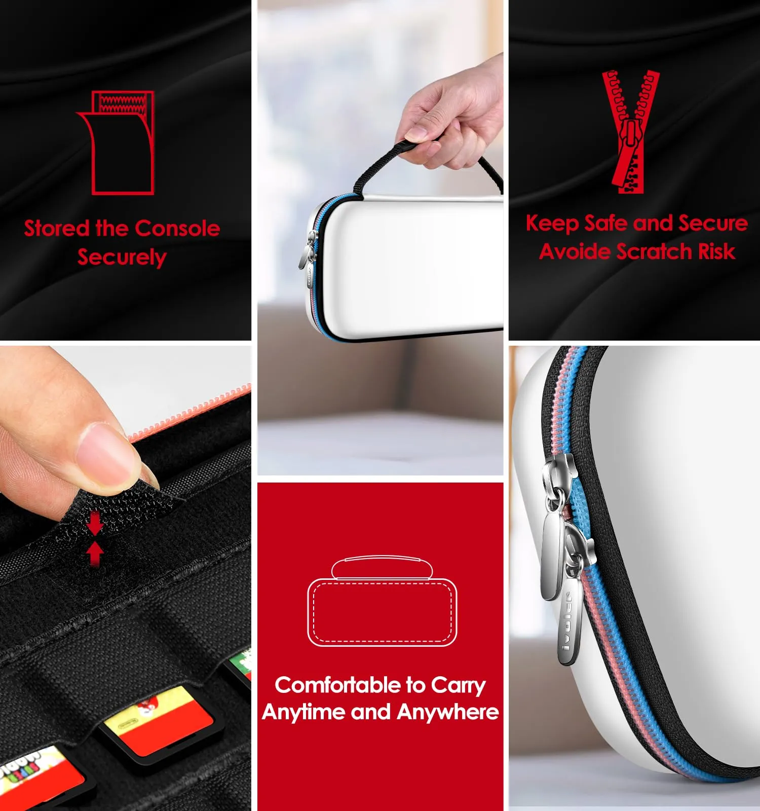 iVoler Custodia Rigida per Nintendo Switch 2 (2025), Case Protettiva da Viaggio con Slot per 12 Giochi - Bianco - immagine 7