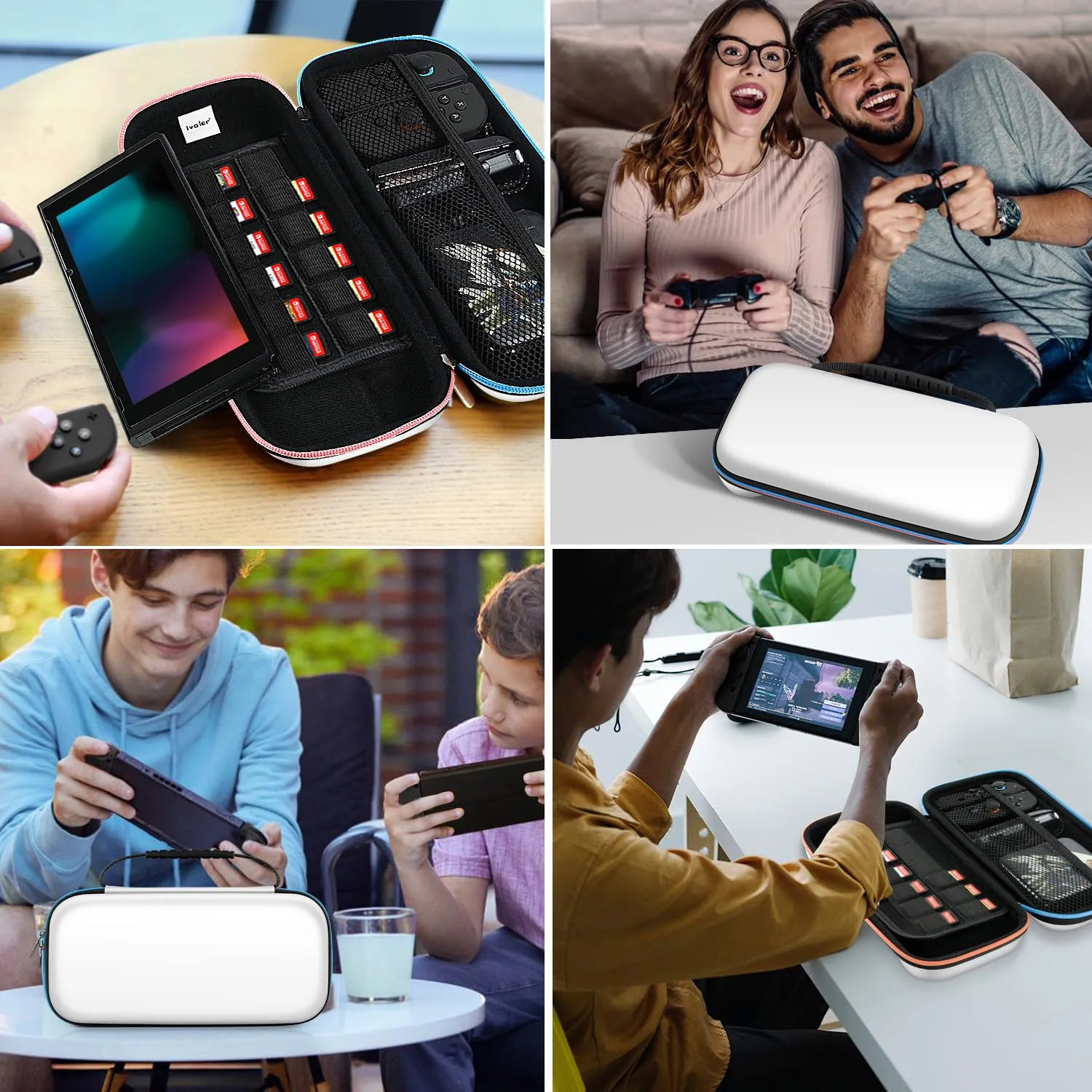 iVoler Custodia Rigida per Nintendo Switch 2 (2025), Case Protettiva da Viaggio con Slot per 12 Giochi - Bianco - immagine 8