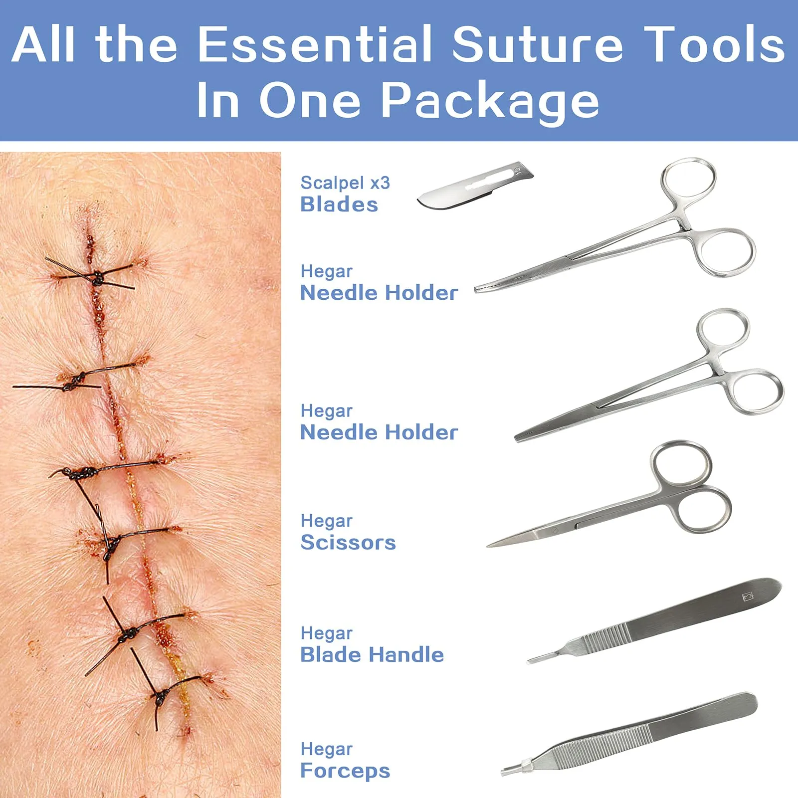 EVOTECH SCIENTIFIC Kit Modello per Sutura Chirurgica su Pelle Anatomy Skin H305-II con Custodia - immagine 5