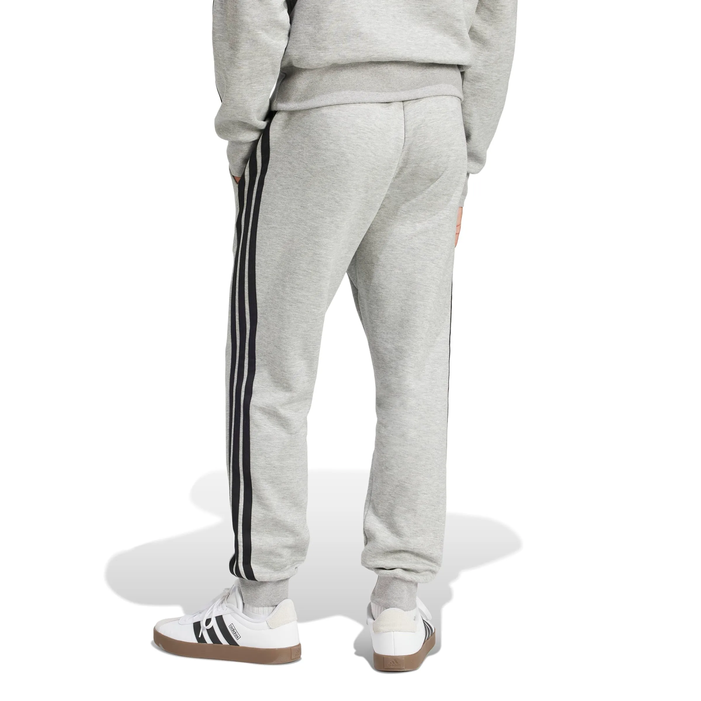 adidas Essentials 3 Stripe Regular Fit Fleece Pants, Grey Mélange/Black, XXL Tall - immagine 4