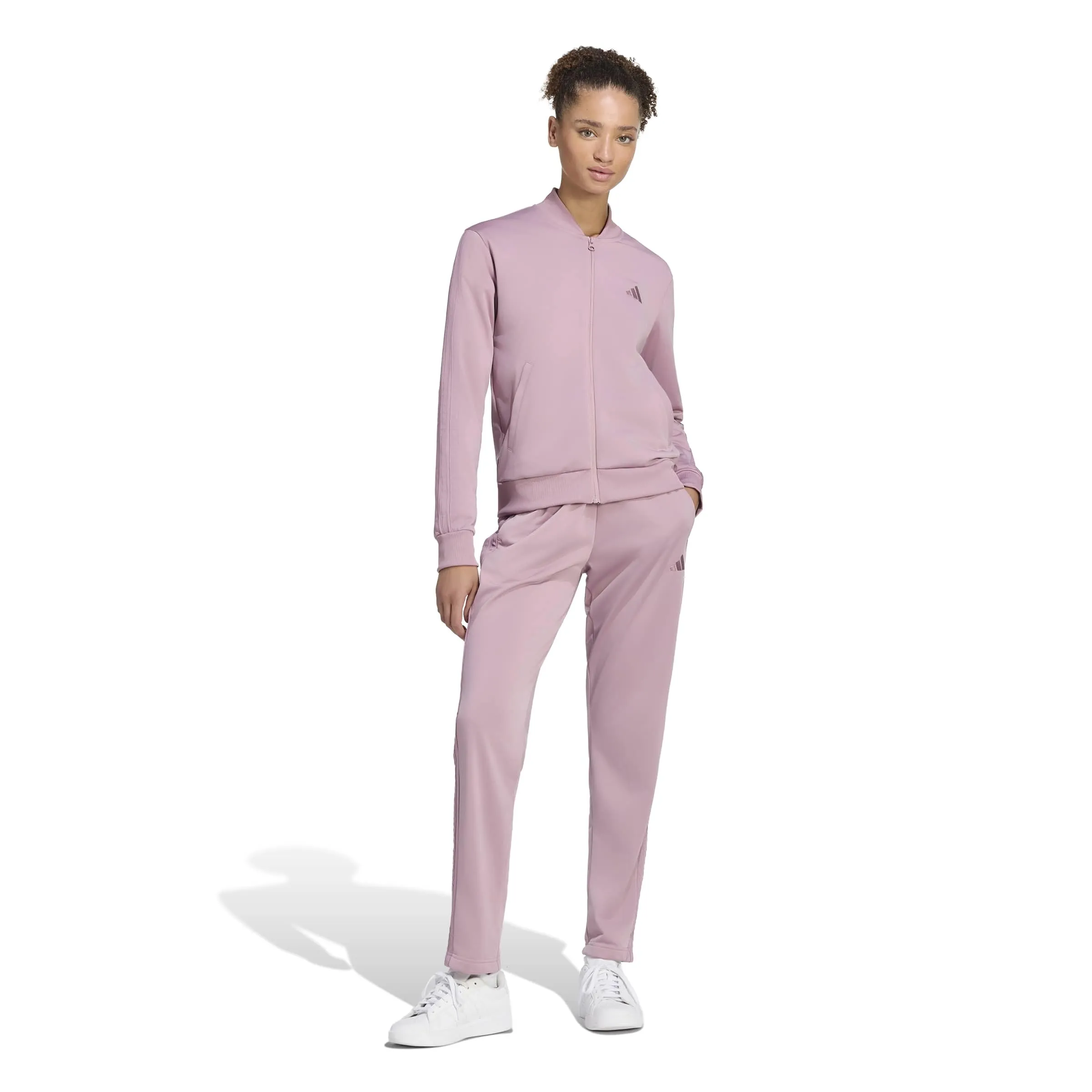 adidas Donna Essentials 3-Stripes Track Suit, Magic Mauve, M - immagine 3