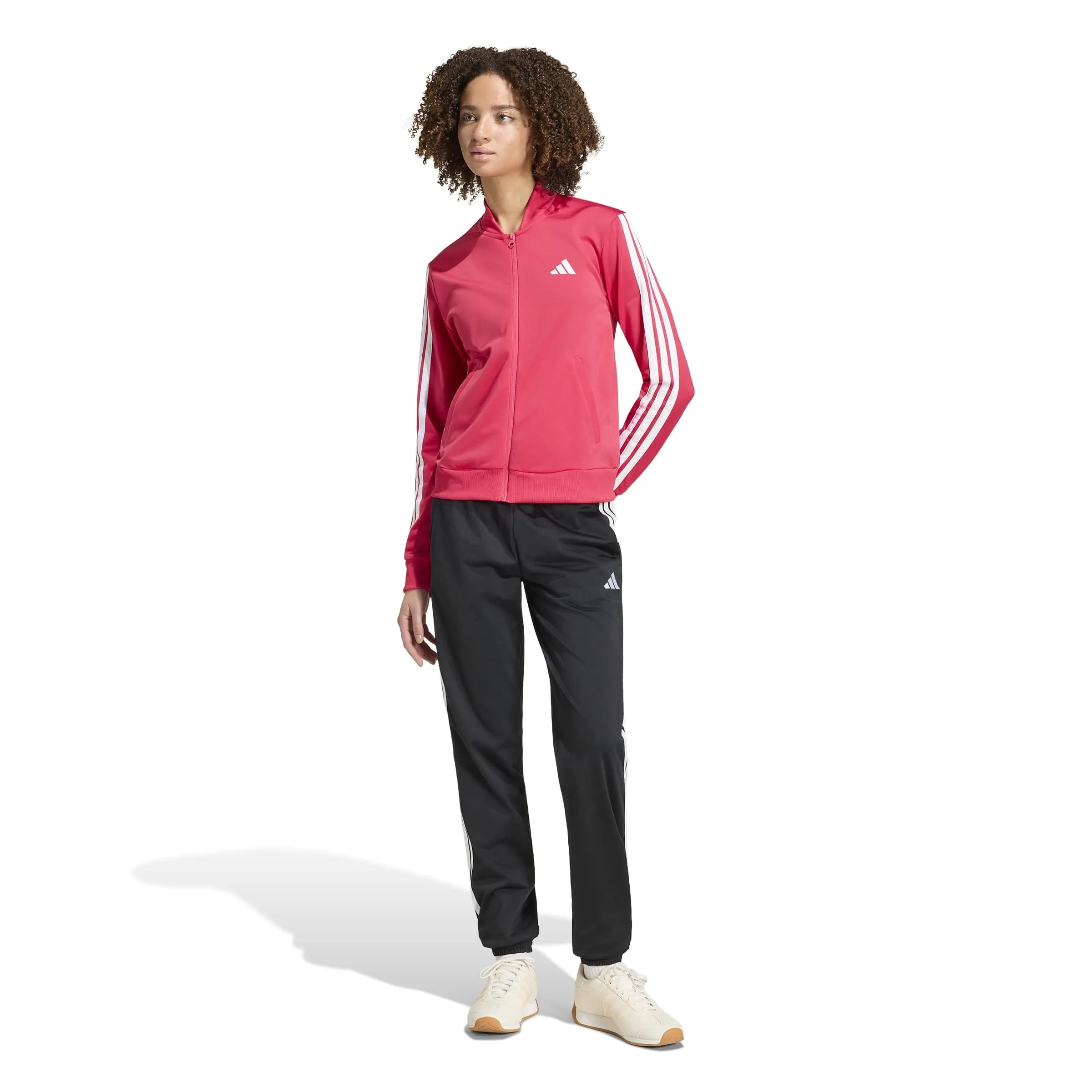 adidas Donna Essentials 3-Stripes Track Suit, Power Pink, L - immagine 6