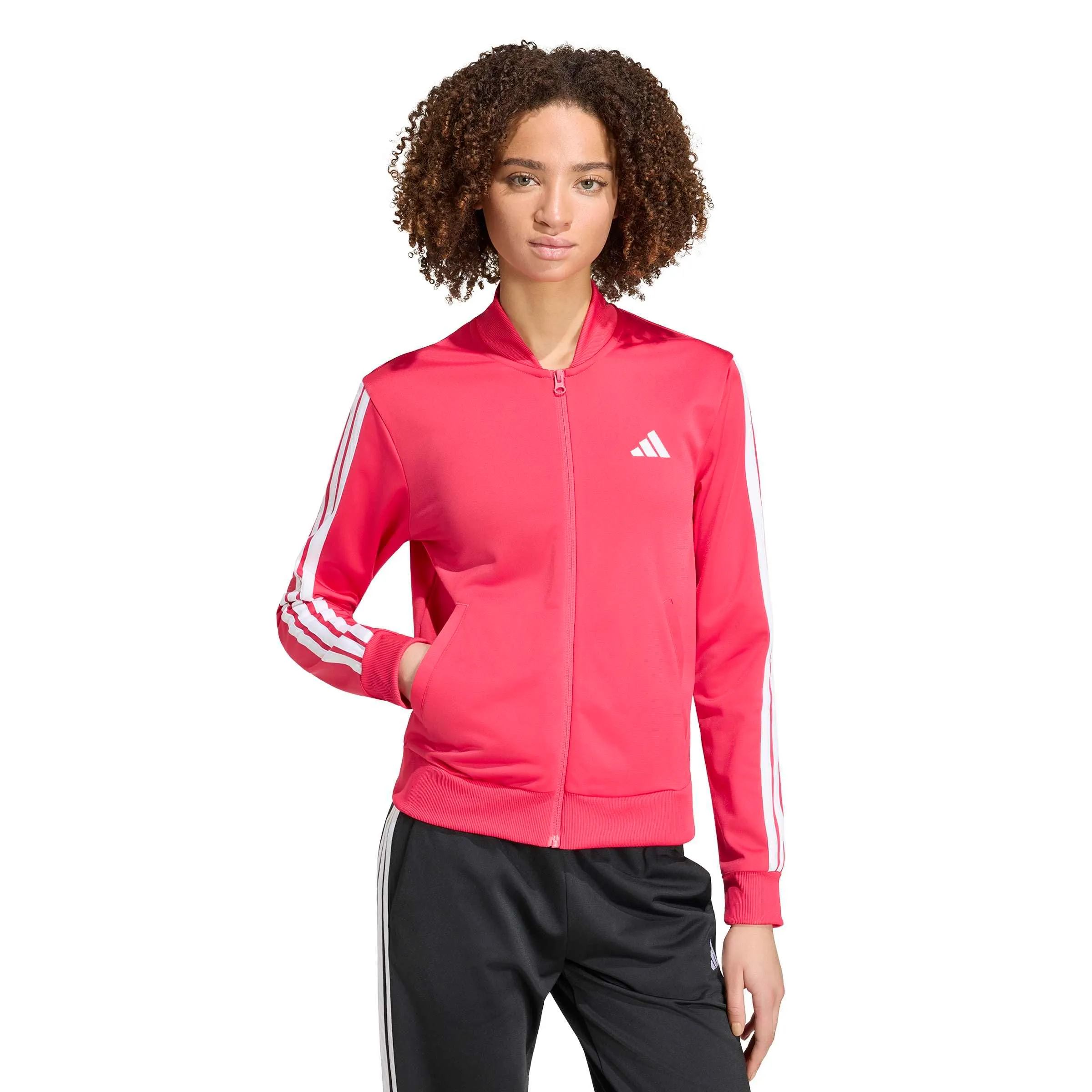adidas Donna Essentials 3-Stripes Track Suit, Power Pink, XS - immagine 3