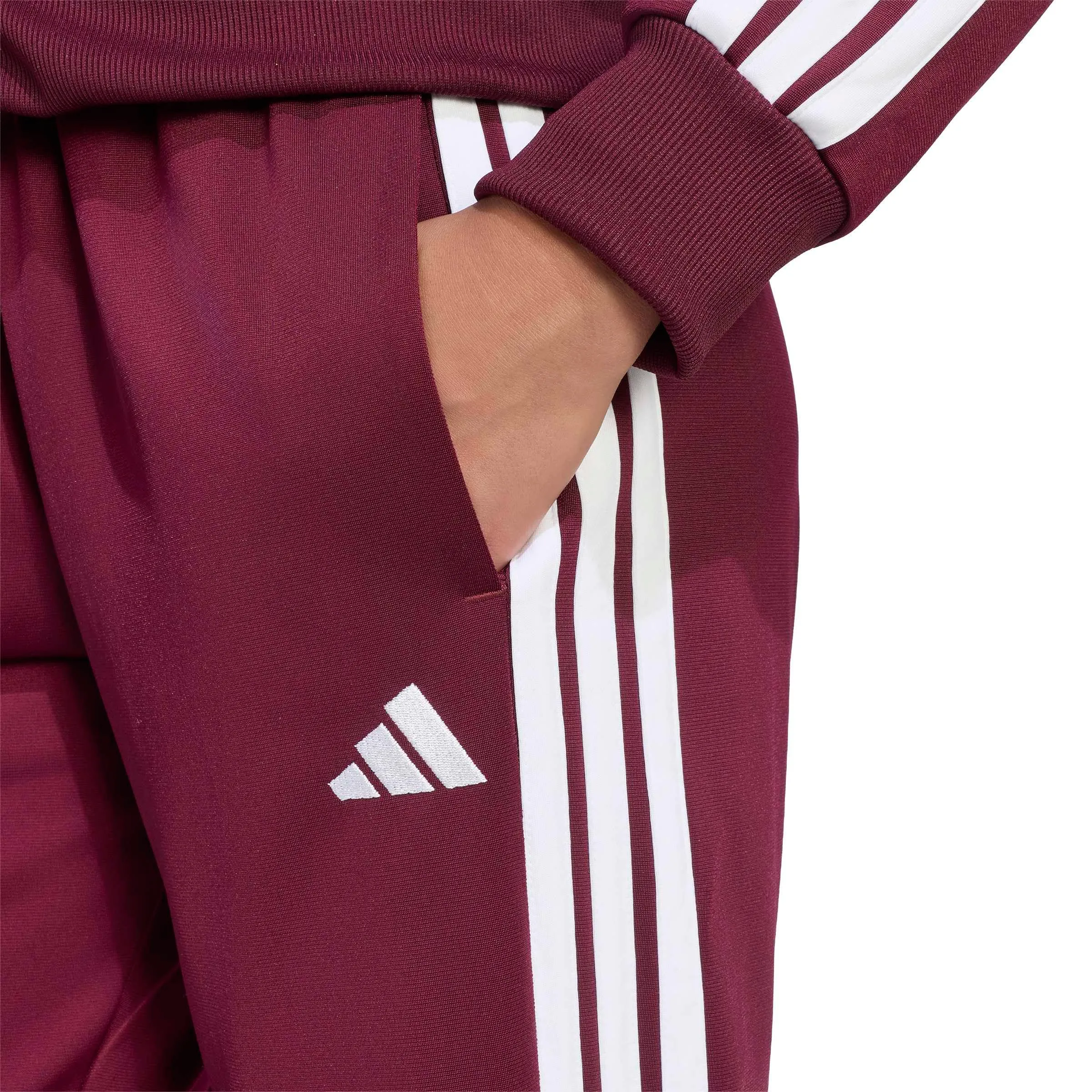 adidas Donna Essentials 3-Stripes Track Suit, Maroon, XS - immagine 5