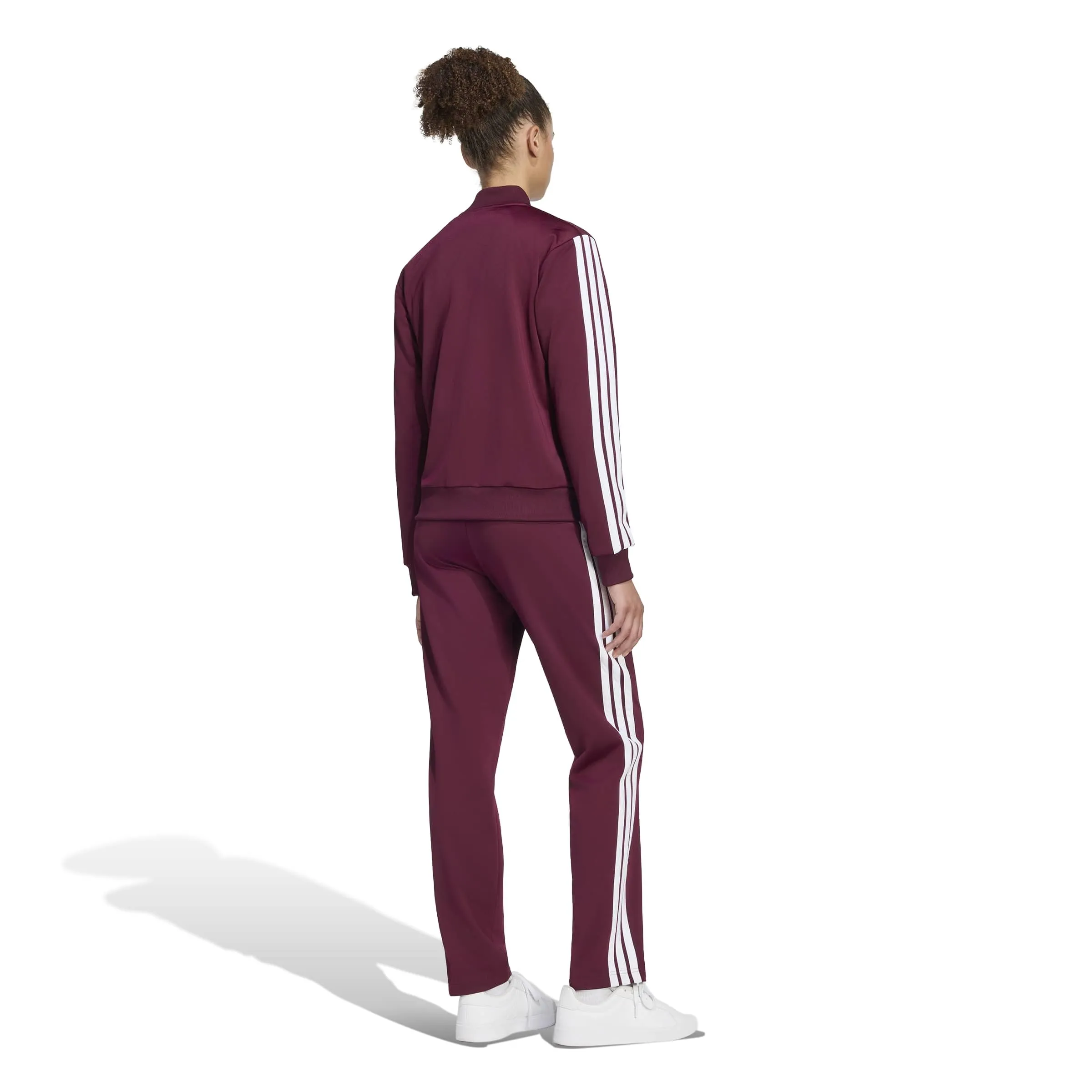 adidas Donna Essentials 3-Stripes Track Suit, Maroon, M - immagine 2