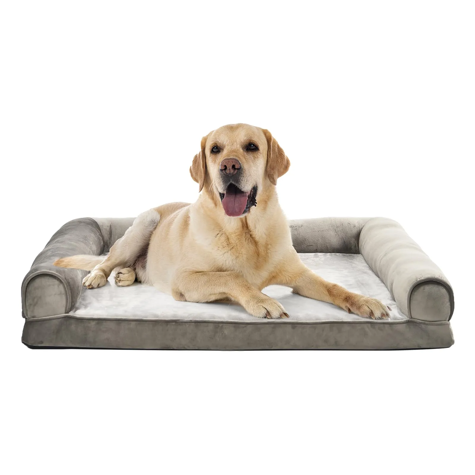 Amazon Basics Cuccia per cani stile divano in schiuma sfoderabile, Taupe, 91 x 69 x 17 cm - immagine 3